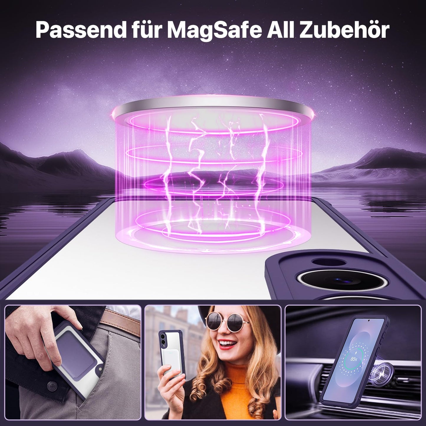 CENHUFO Privacy Screen Case for Samsung Galaxy S25 Ultra, Magnetic Mobile Phone Case with Built-in Privacy Tempered Glass Screen Protector and Camera Protection, 360 Degree Protective Case, Shockproof