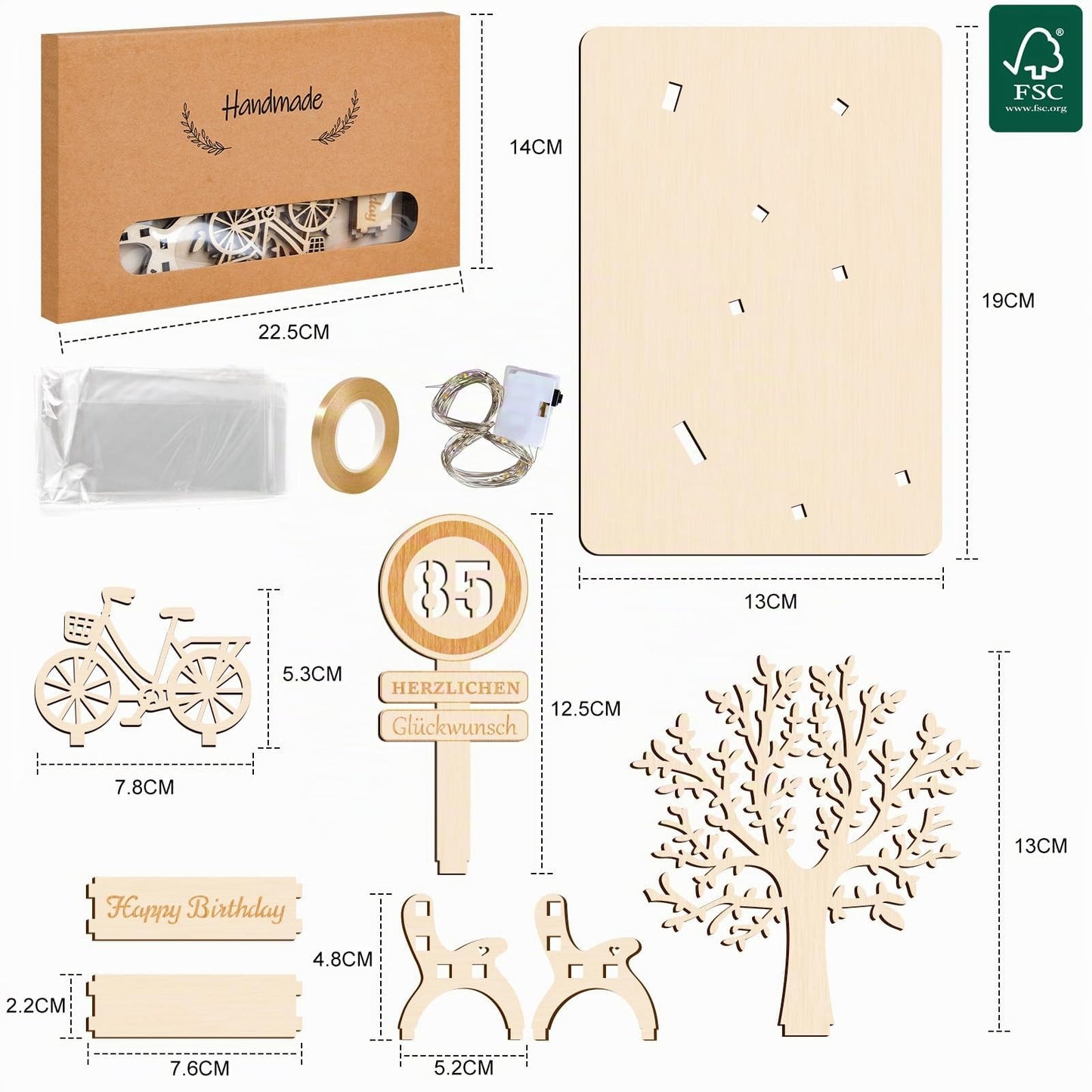 I LOVE MOM Geldgeschenk Geburtstag Holz, Fahrrad Geschenk, DIY Holz Schild Gästebuch Dreidimensionale Bäume Sitzbank Deko Zahlen für Geschenke, Hochzeiten, Partys, Geburtstage, Jubiläum (GYY-60)