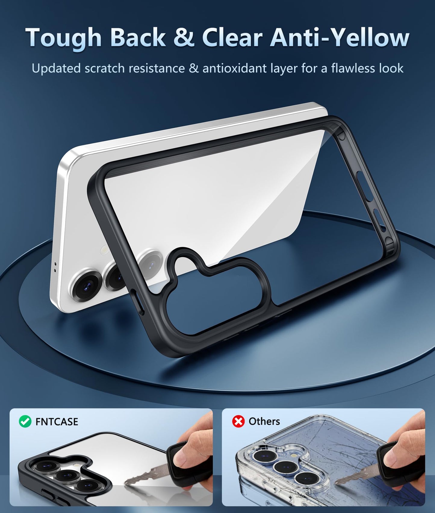 FNTCASE Case for Samsung Galaxy S25 Ultra 6.9 Inches, Military Drop Protection, Anti-Yellowing, Robust, Durable, Shockproof, Protective, Transparent, Clear