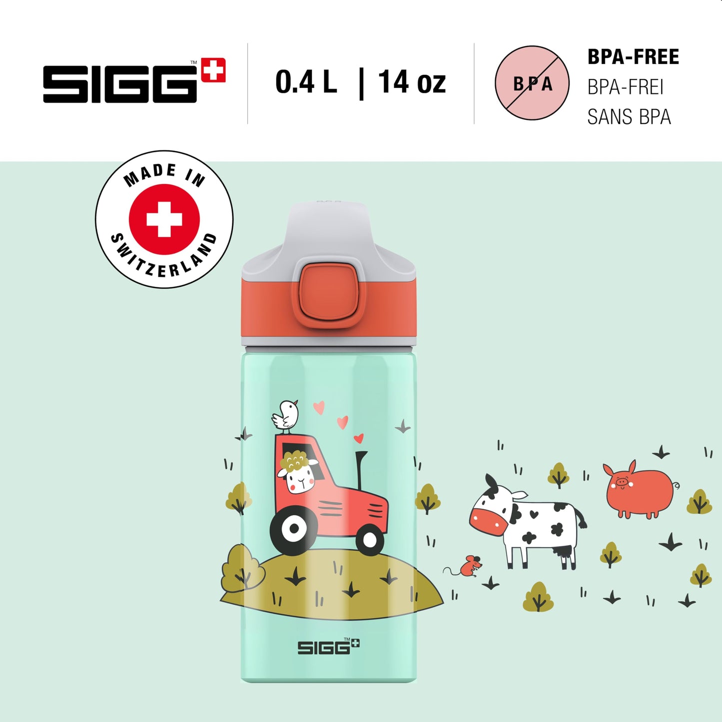 SIGG - Alu Trinkflasche Kinder - Miracle - Mit Trinkhalm - Auslaufsicher - Federleicht - BPA-frei - Klimaneutral Zertifiziert - Schule & Sport - 0,4L