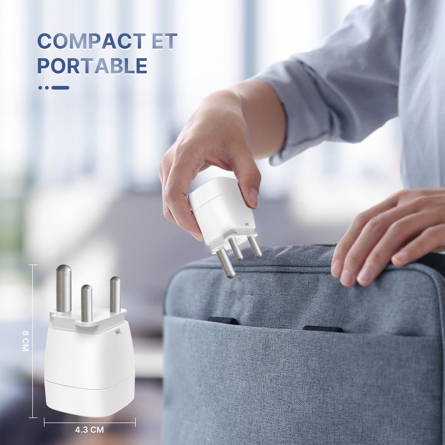 Reiseadapter USA 2Stück，USA Adapter Steckdose Deutschland Plug ，Adapter USA Deutschland Stecker für EU zu Amerika/Kanada/Mexiko/Thailand usw,Typ B Reisestecker Stromadapter,Weiß