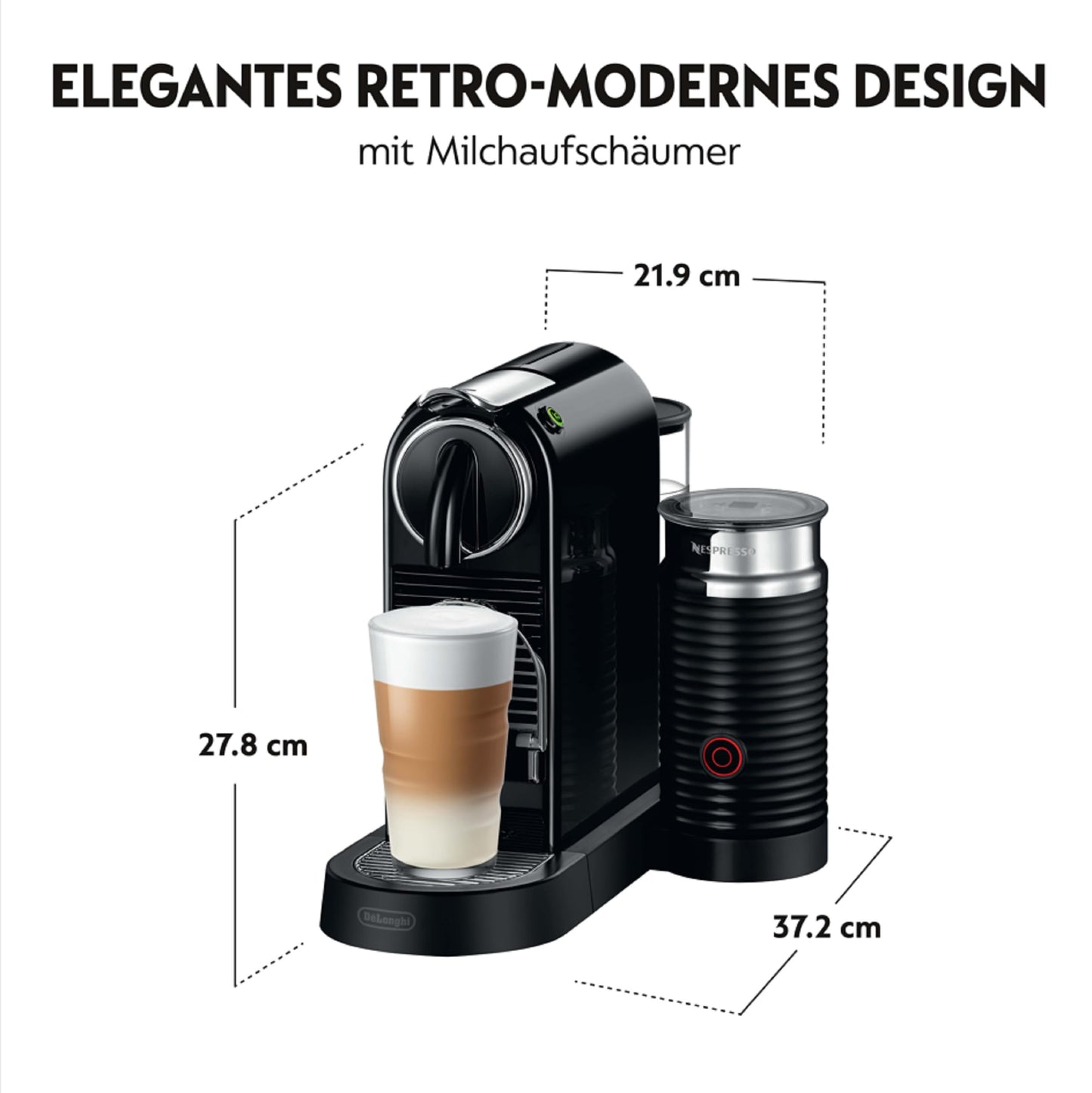 De'Longhi Nespresso Citiz EN167.B Espressomaschine Schwarz mit Hochdruckpumpe
