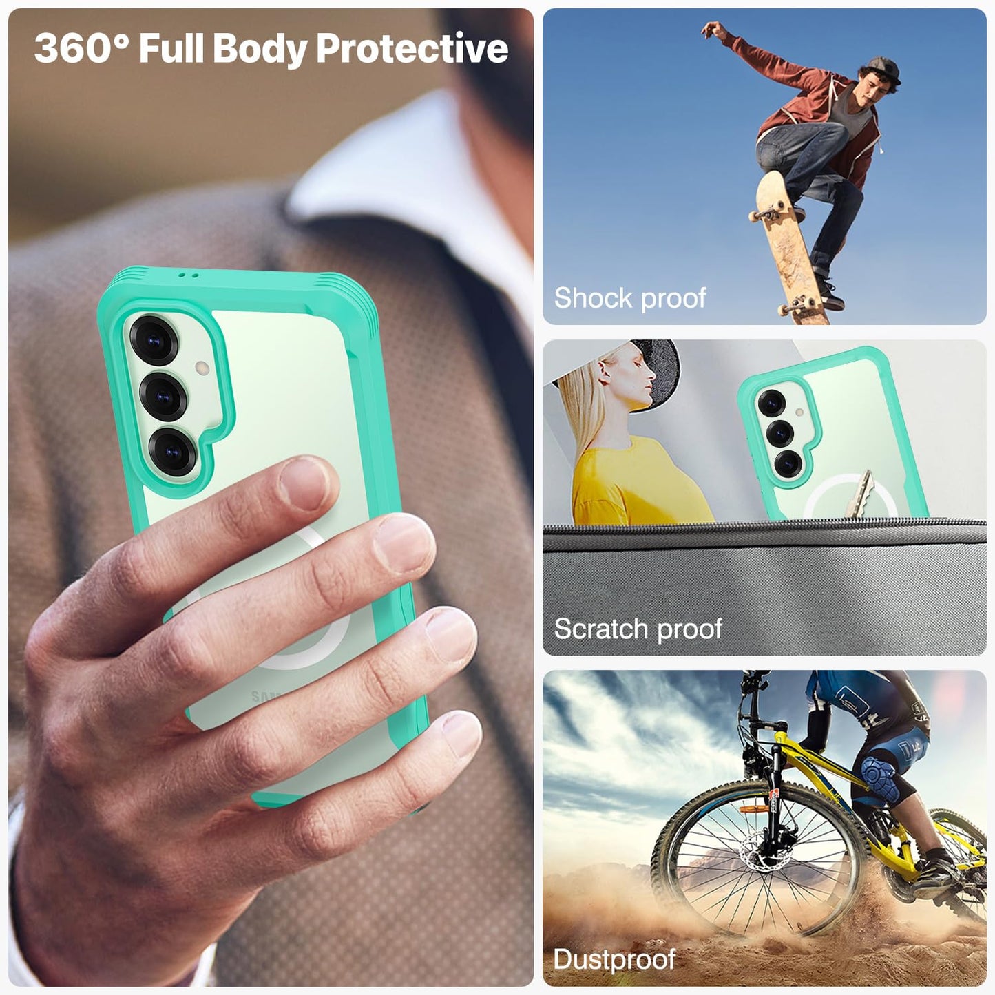 CENHUFO Privacy Screen Case for Samsung Galaxy S25 Ultra, Magnetic Mobile Phone Case with Built-in Privacy Tempered Glass Screen Protector and Camera Protection, 360 Degree Protective Case, Shockproof