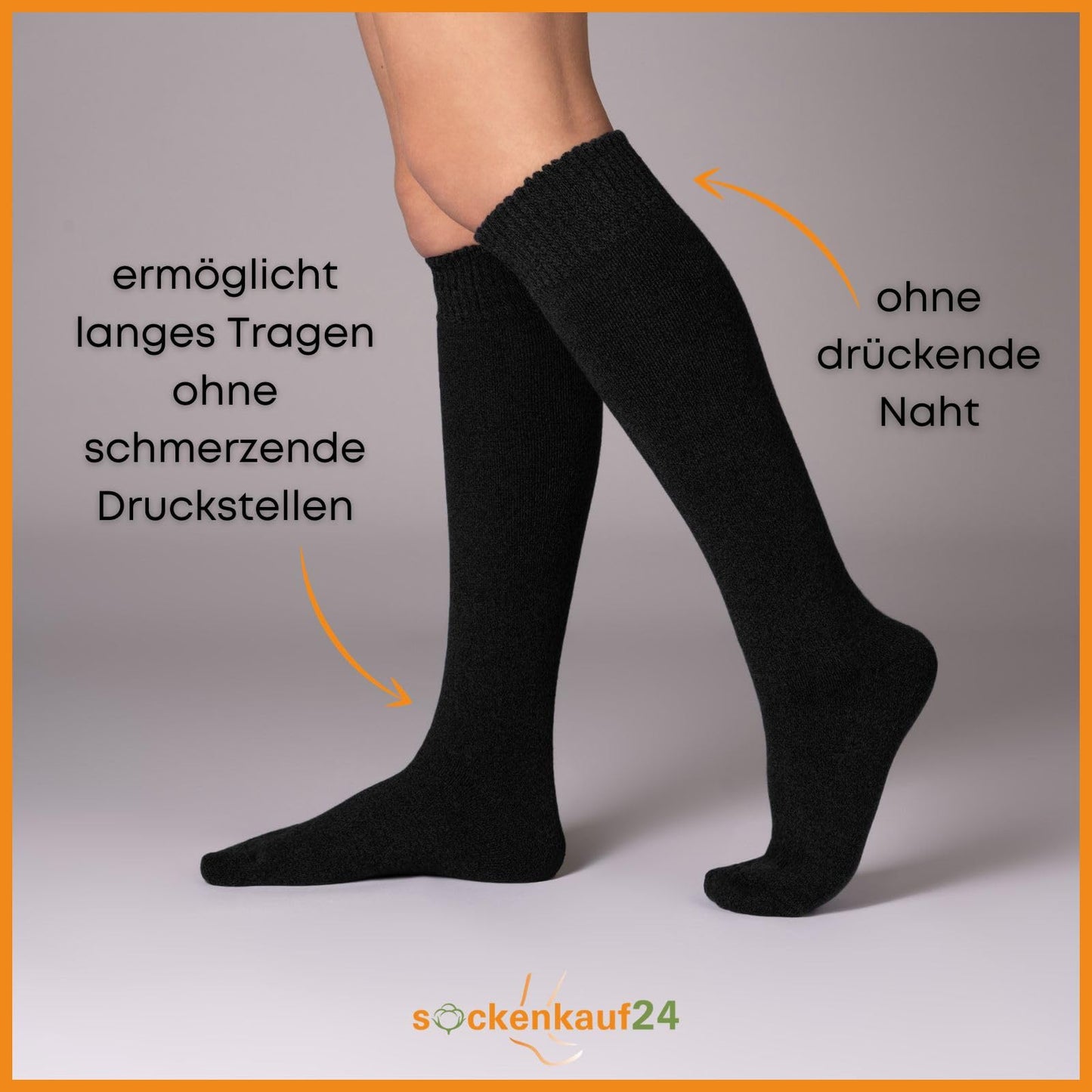 sockenkauf24 22350 Men's Thermal Knee Socks Inner Terry Towelling 4 Pairs