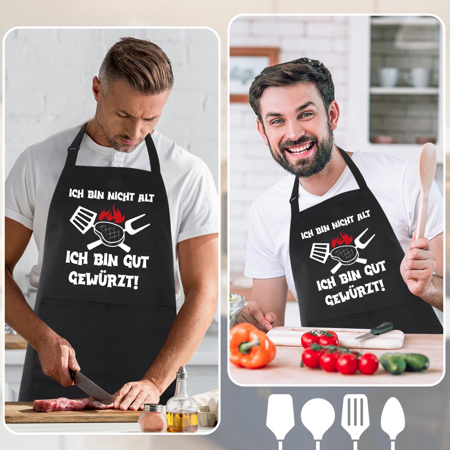 Lustige Kochschürze für Männer,Grillschürze Verstellbare Schürze