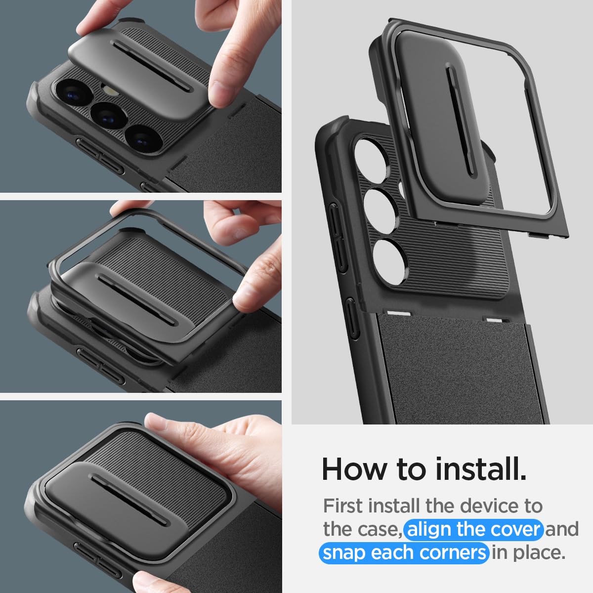 Spigen Optik Armor Case Compatible with Samsung Galaxy S25 Ultra - Black