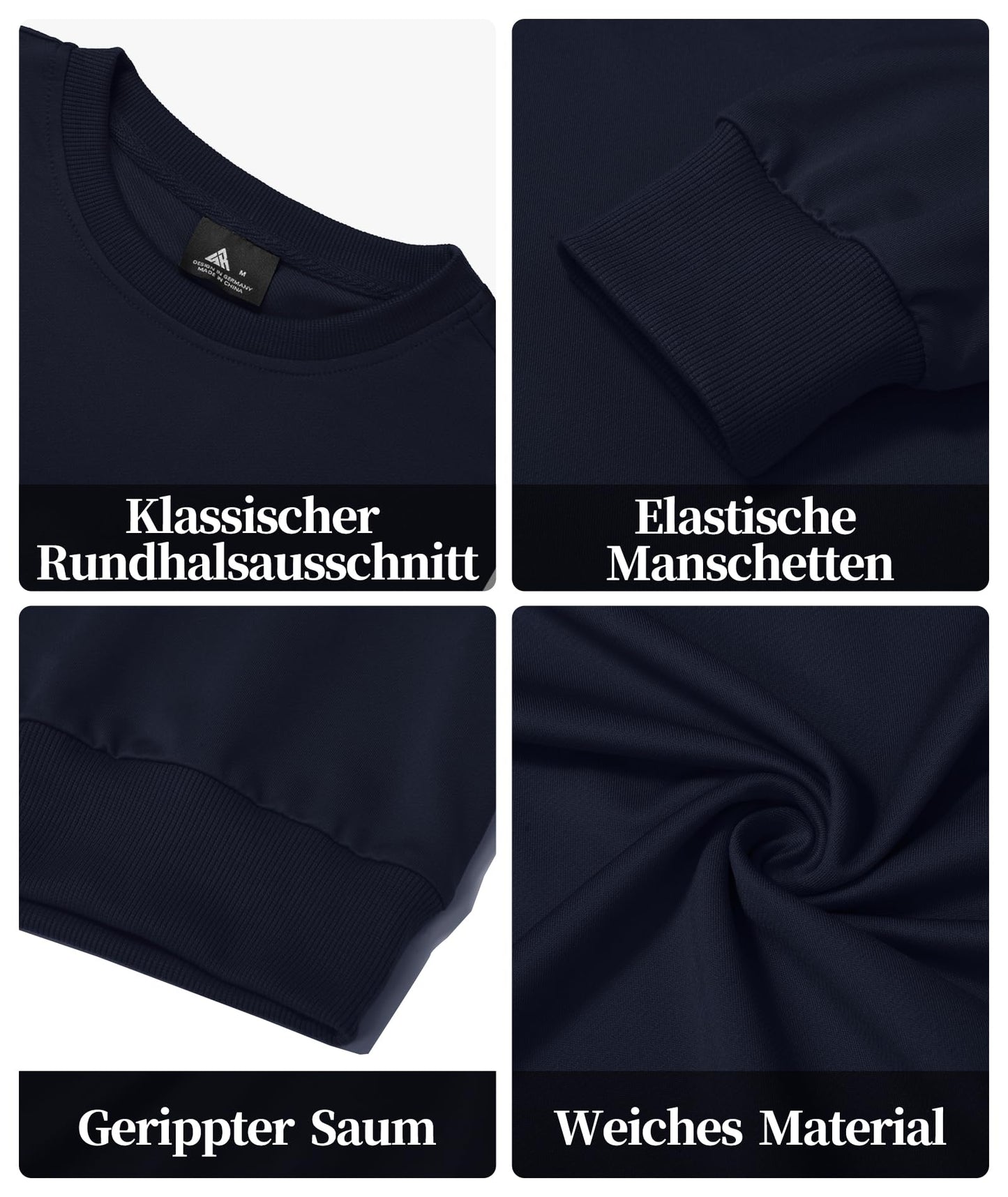 SwissWell Herren Sweatshirts Set Causal Pullover Regular Fit Langarm Shirts