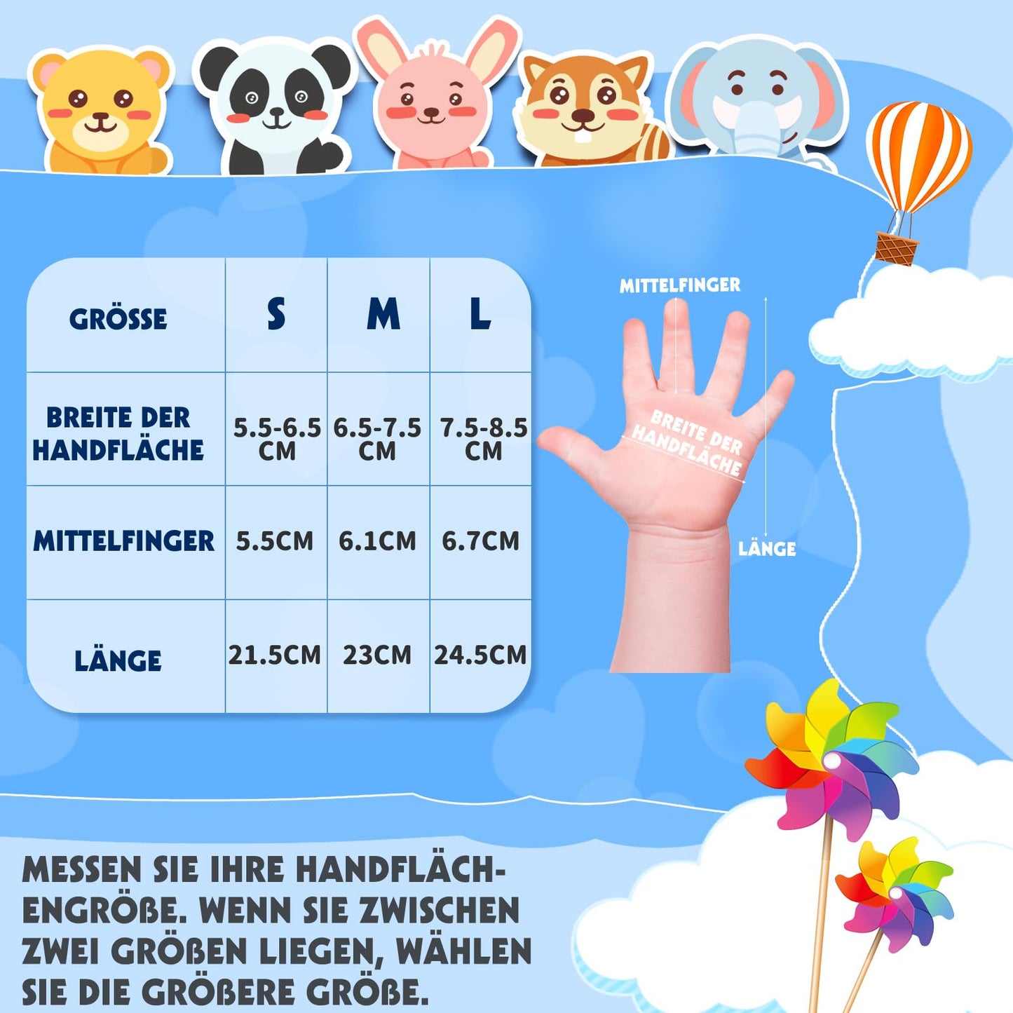 WESTGIRL Children’s Winter Gloves, Windproof, Warm Ski Gloves, Thermal Fleece, Water-Repellent Cartoon Snow Gloves, Outdoor Gloves for Snowboarding, Cycling, for Boys and Girls Aged 3–12 Years