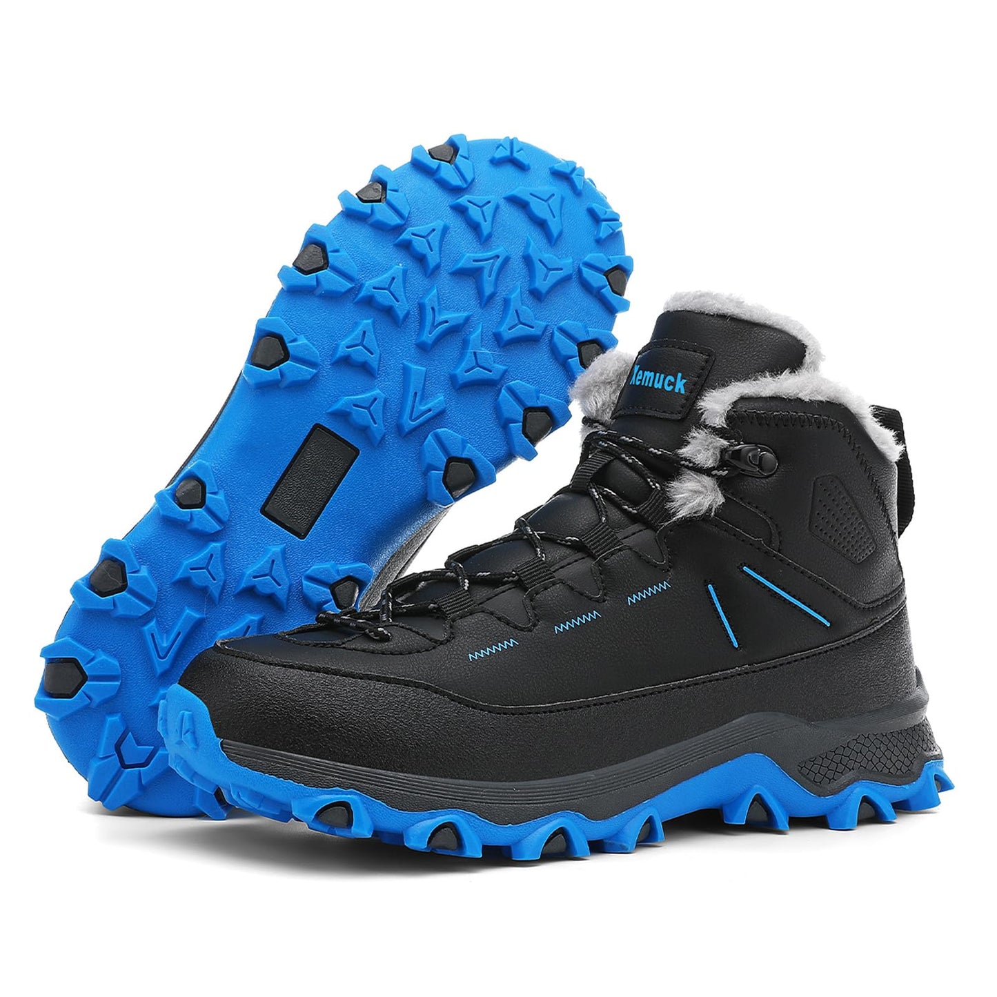 Children's Winter Boots Warm Lined Snow Boots Comfortable Waterproof Boys Girls Non-Slip Hiking Shoes Winter Shoes Size 29-38