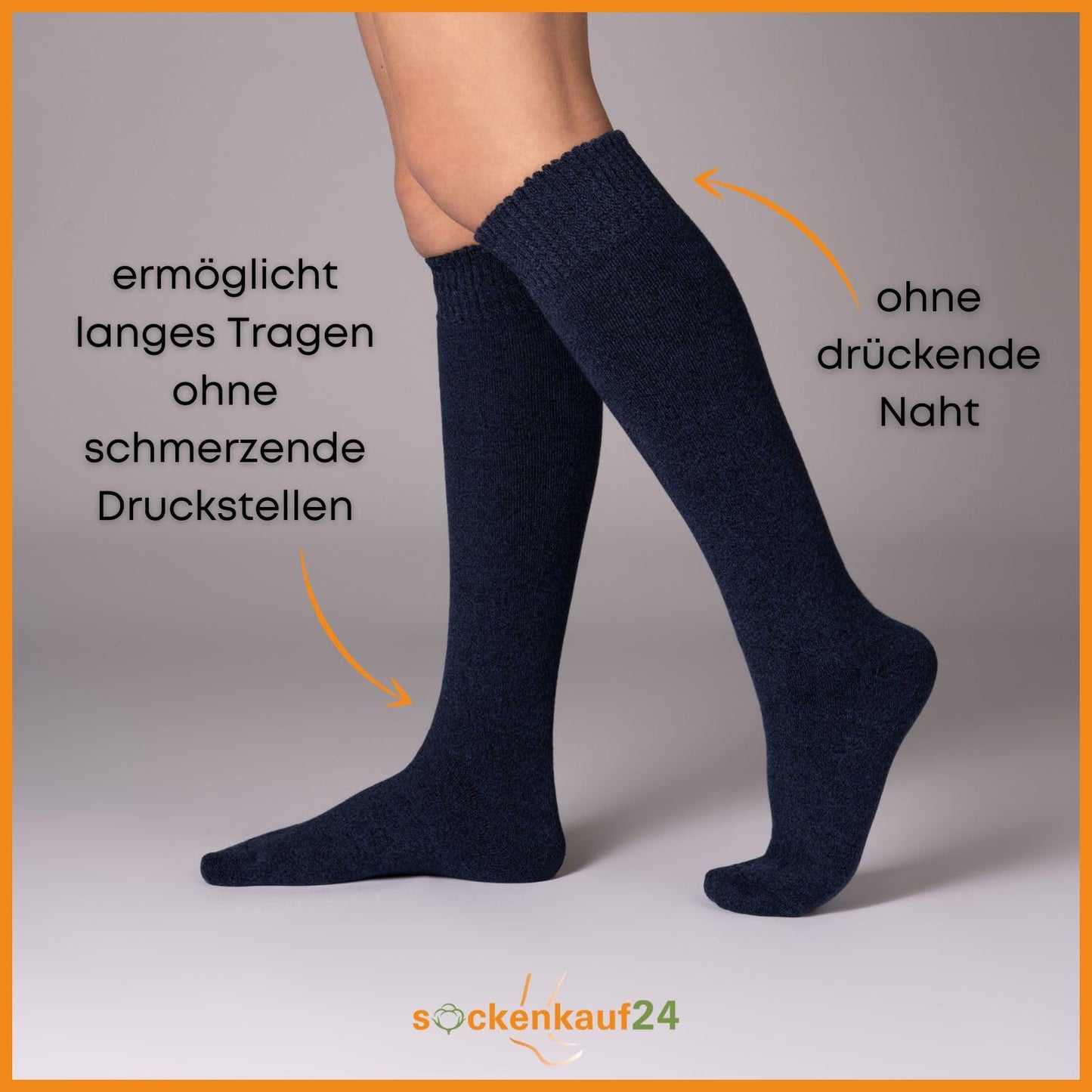 sockenkauf24 22350 Men's Thermal Knee Socks Inner Terry Towelling 4 Pairs