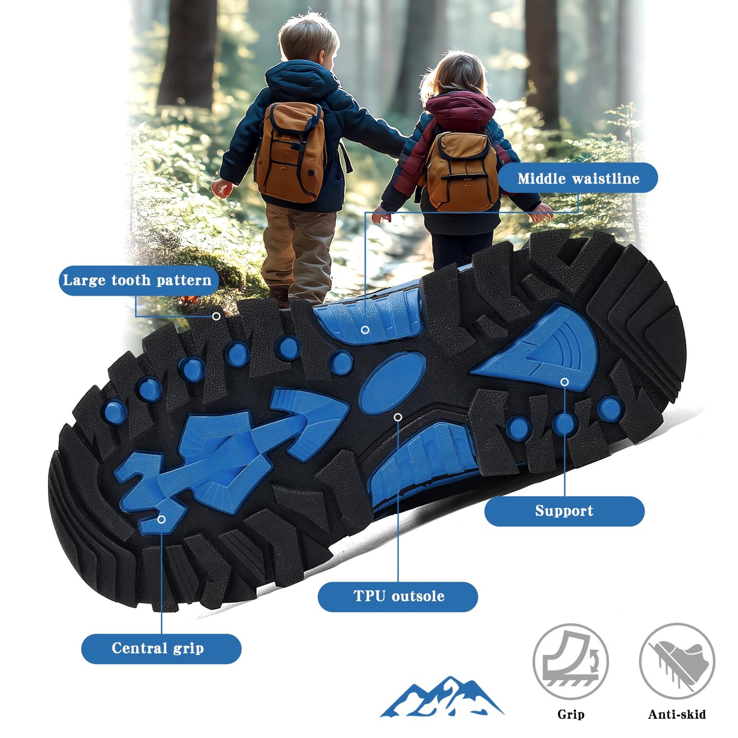 ASHION Winter Shoes Children's Winter Boots Boys Girls Snow Boots Hiking Boots Warm Lined Boots