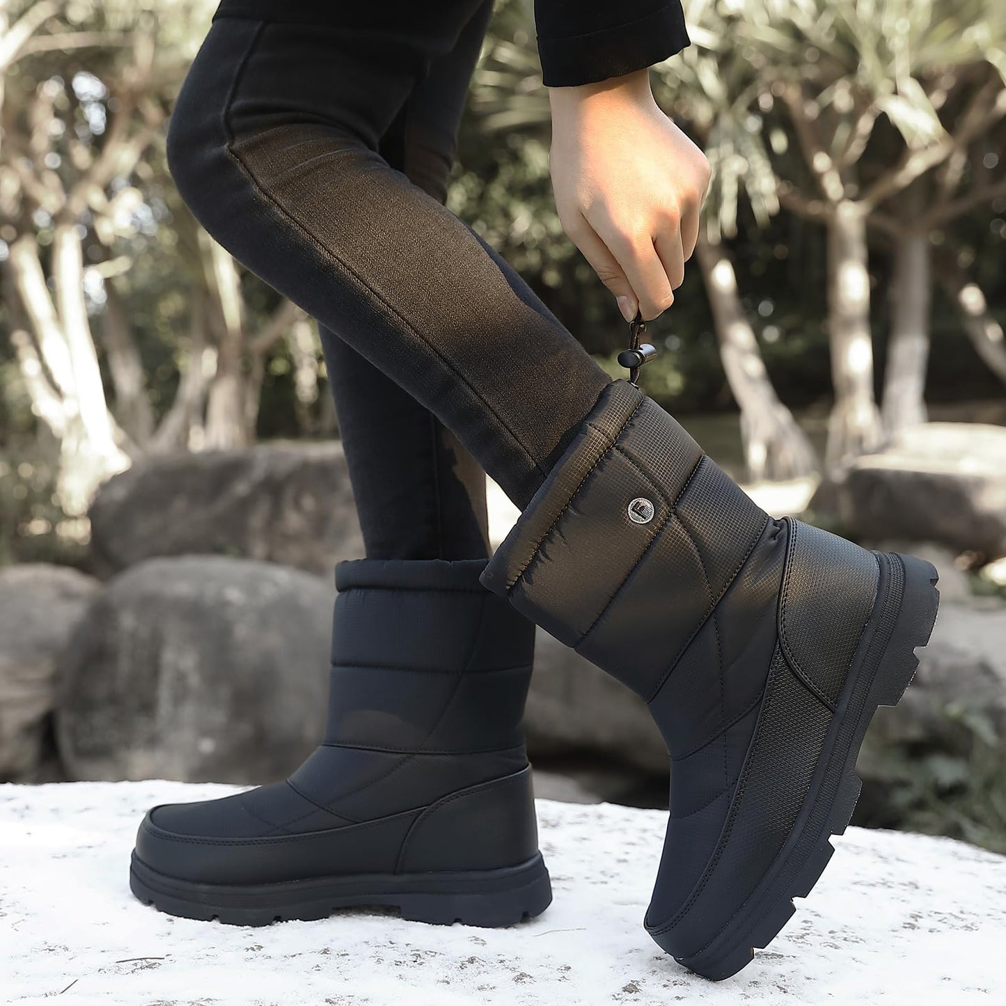 BARFULKER Winterschuhe Herren Damen Winterstiefel Outdoor Warm Gefüttert Schneestiefel,Gr.36-46 EU