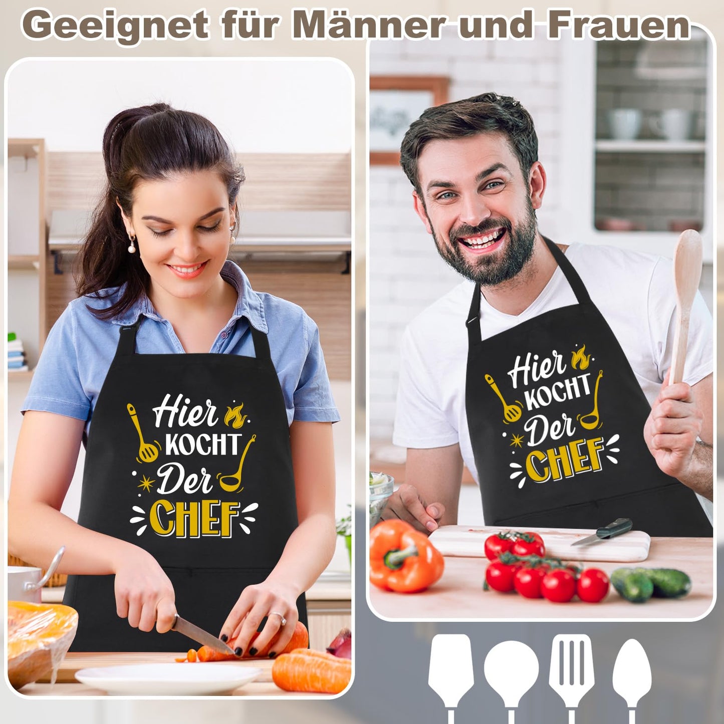 Lustige Kochschürze für Männer,Grillschürze Verstellbare Schürze