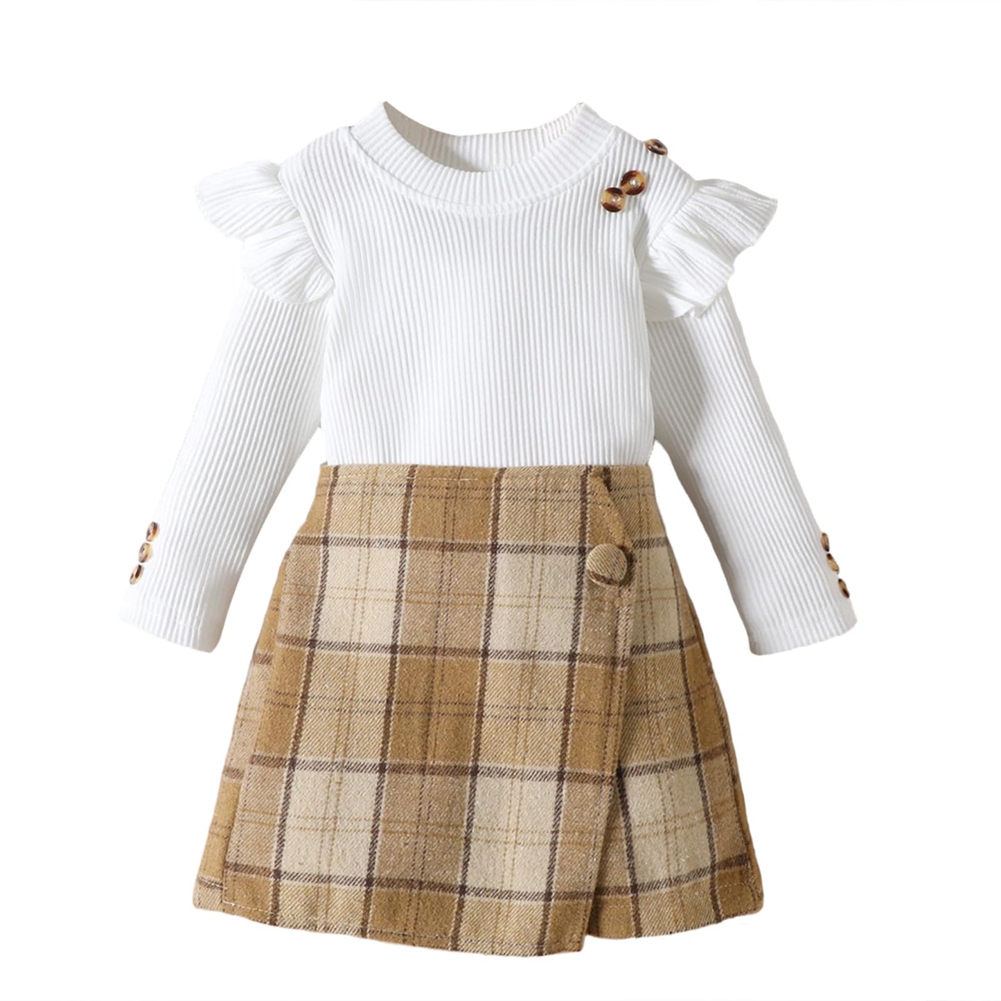 Miipat Toddler Girls Clothing Set Girls Outfits Set Long Sleeve Pullover Tops with Mini Skirt Sets Spring Autumn Baby Clothing Sets Girls Dresses