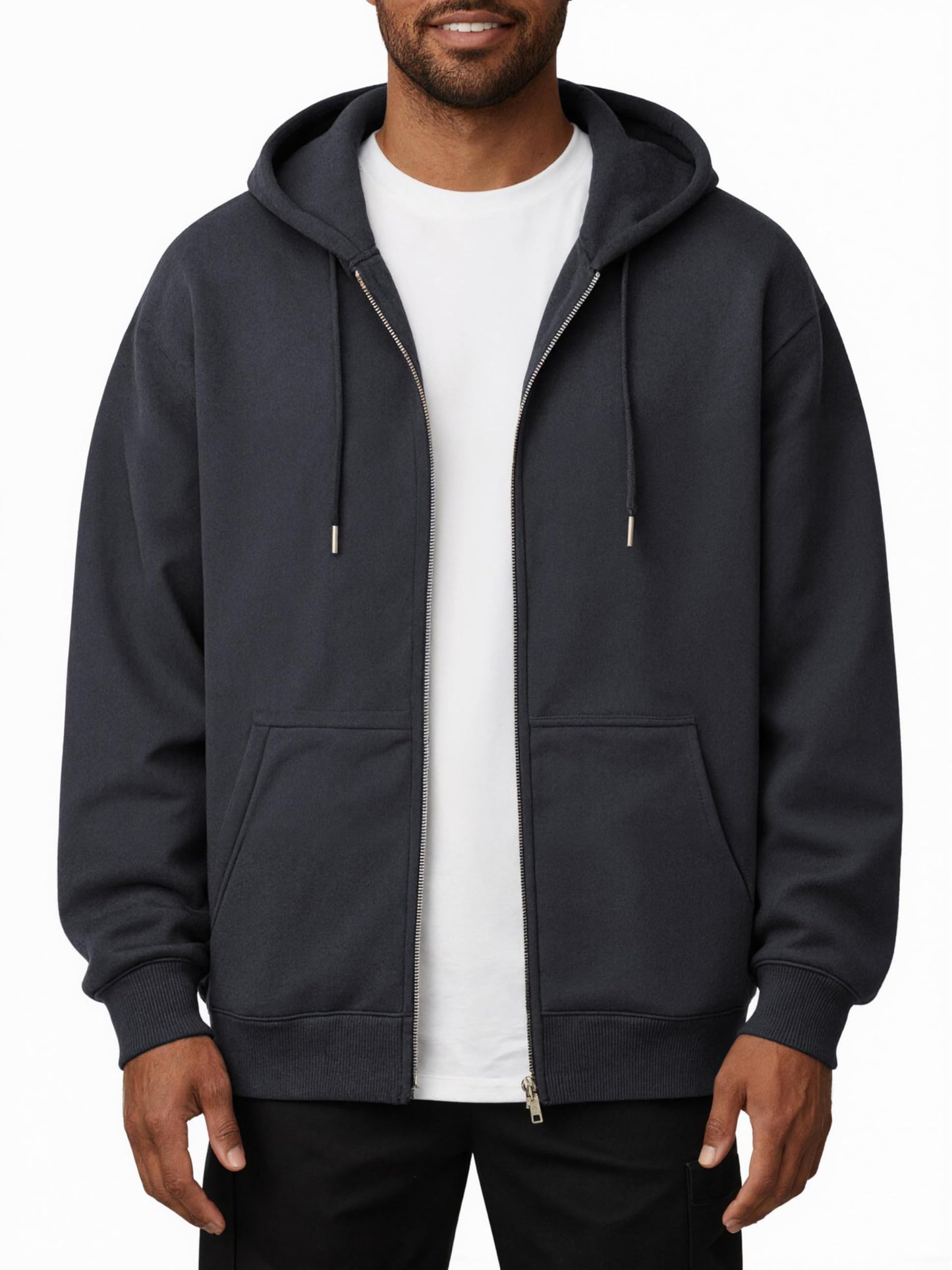 Oyamiki Hoodie Herren Langarm Kapuzenjacke Reißverschluss Sweatjacke Fleece Kapuzenpullover Lässige Kapuze Jacke Sweatshirt Pullover mit Taschen