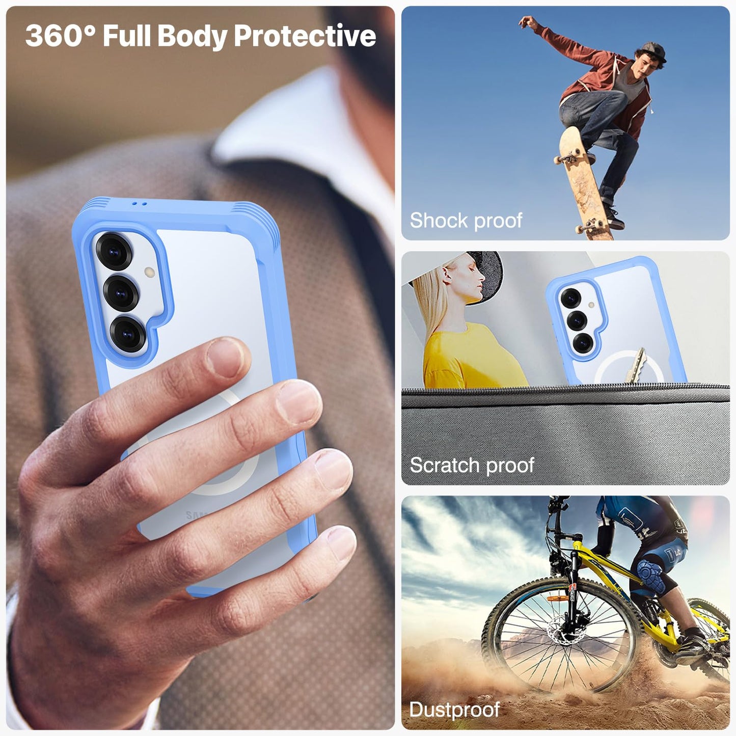 CENHUFO Privacy Screen Case for Samsung Galaxy S25 Ultra, Magnetic Mobile Phone Case with Built-in Privacy Tempered Glass Screen Protector and Camera Protection, 360 Degree Protective Case, Shockproof