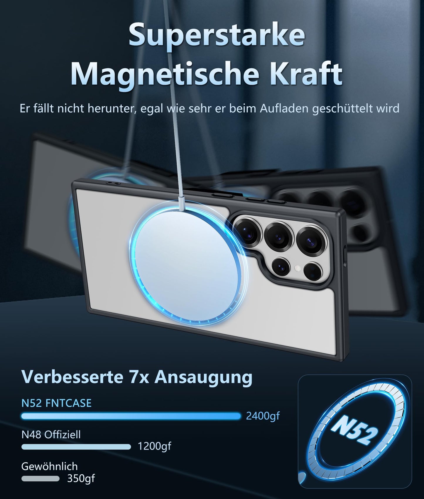 FNTCASE Case for Samsung Galaxy S25 Ultra 6.9 Inches, Military Drop Protection, Anti-Yellowing, Robust, Durable, Shockproof, Protective, Transparent, Clear