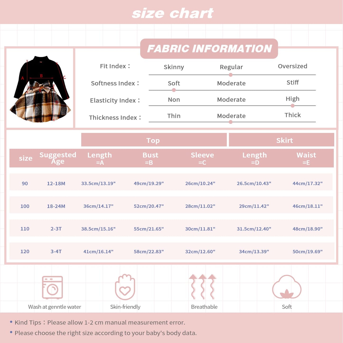 Miipat Toddler Girls Clothing Set Girls Outfits Set Long Sleeve Pullover Tops with Mini Skirt Sets Spring Autumn Baby Clothing Sets Girls Dresses