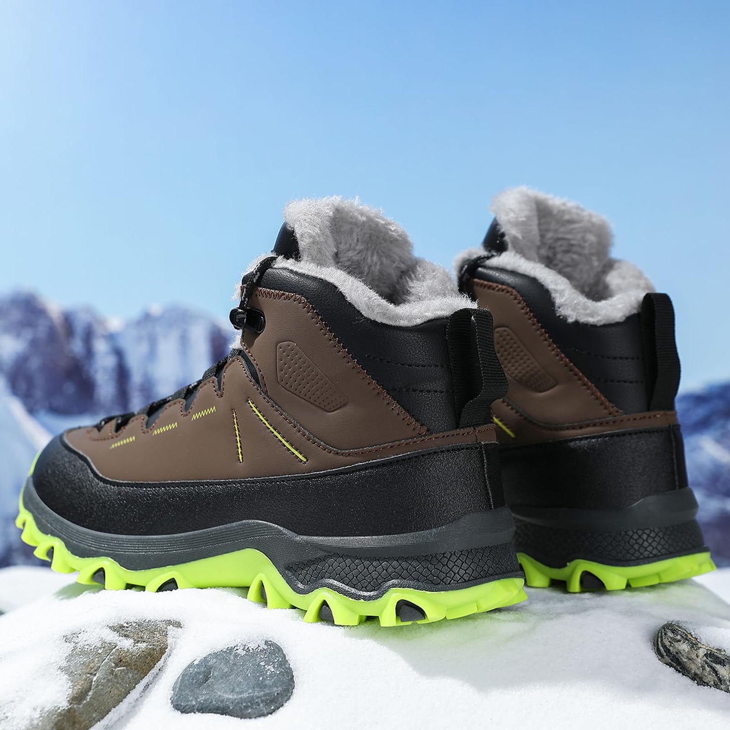 Children's Winter Boots Warm Lined Snow Boots Comfortable Waterproof Boys Girls Non-Slip Hiking Shoes Winter Shoes Size 29-38