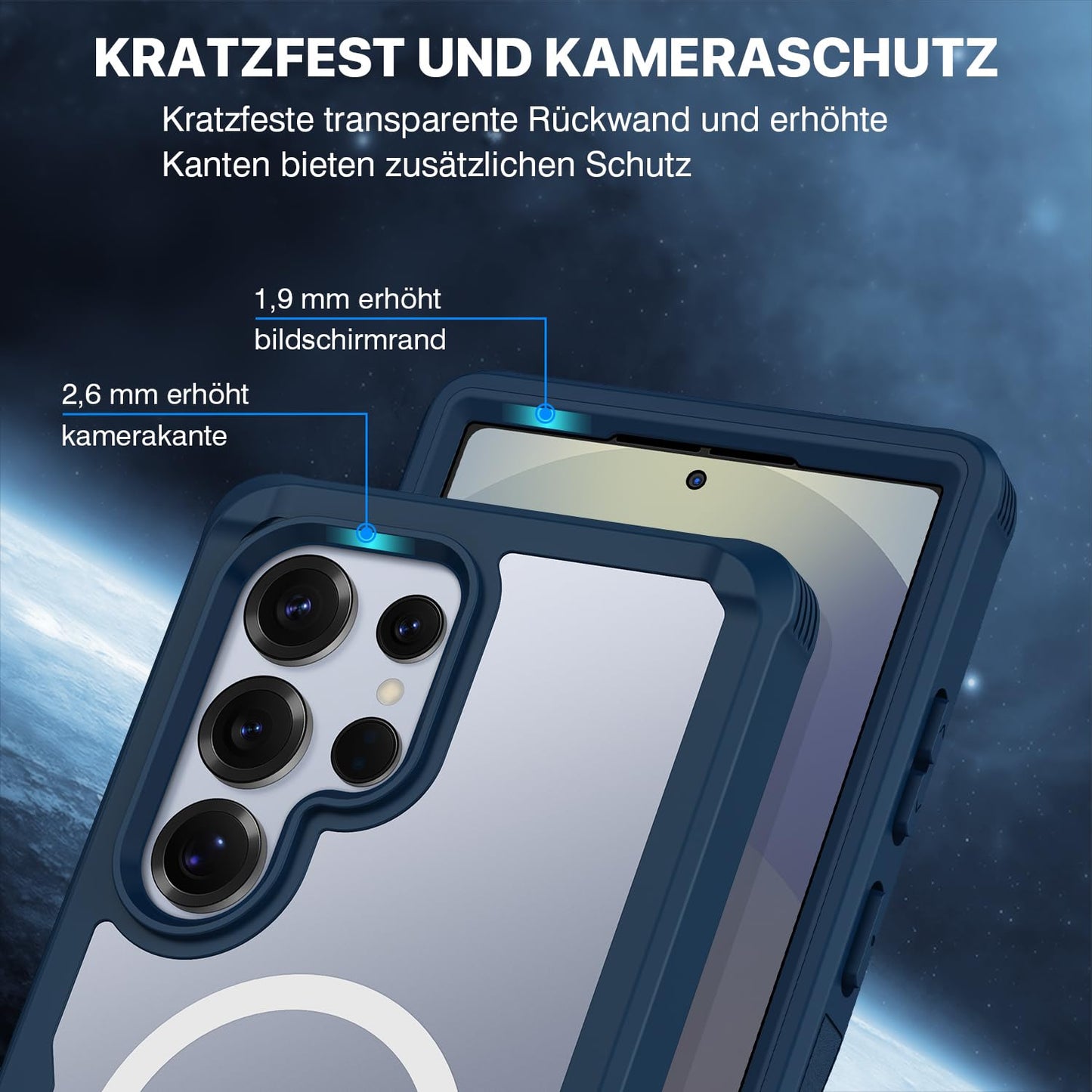 CENHUFO Privacy Screen Case for Samsung Galaxy S25 Ultra, Magnetic Mobile Phone Case with Built-in Privacy Tempered Glass Screen Protector and Camera Protection, 360 Degree Protective Case, Shockproof