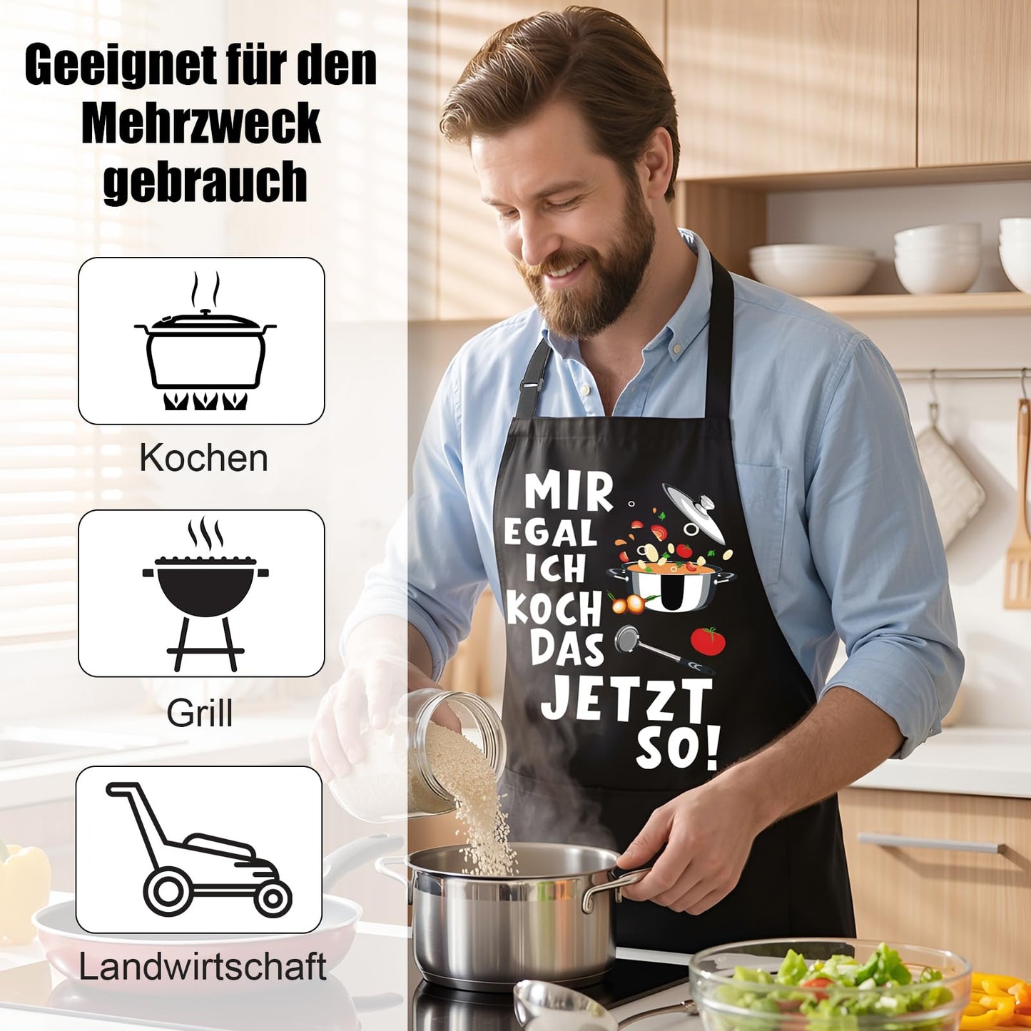 Lustige Kochschürze für Männer,Grillschürze Verstellbare Schürze