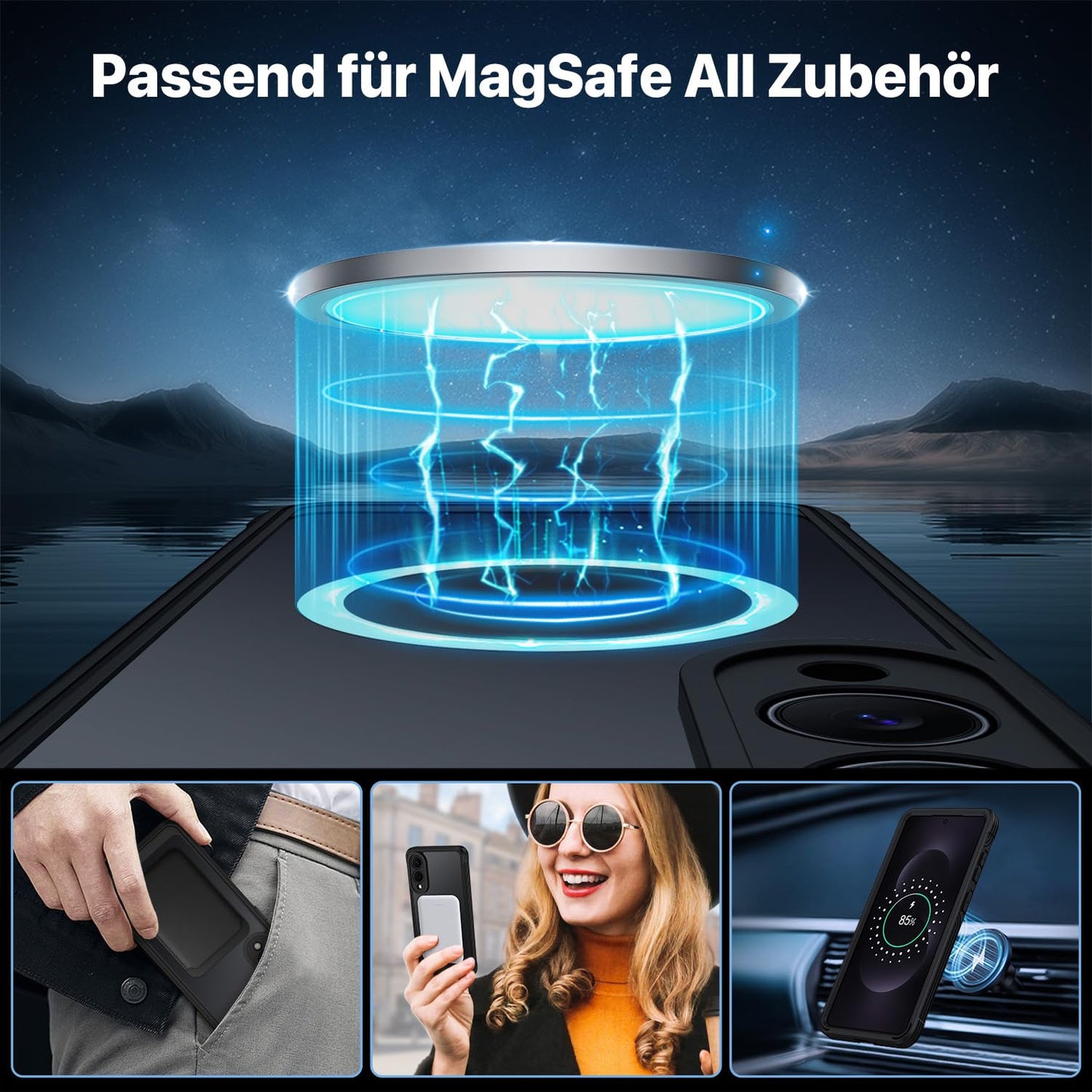CENHUFO Privacy Screen Case for Samsung Galaxy S25 Ultra, Magnetic Mobile Phone Case with Built-in Privacy Tempered Glass Screen Protector and Camera Protection, 360 Degree Protective Case, Shockproof