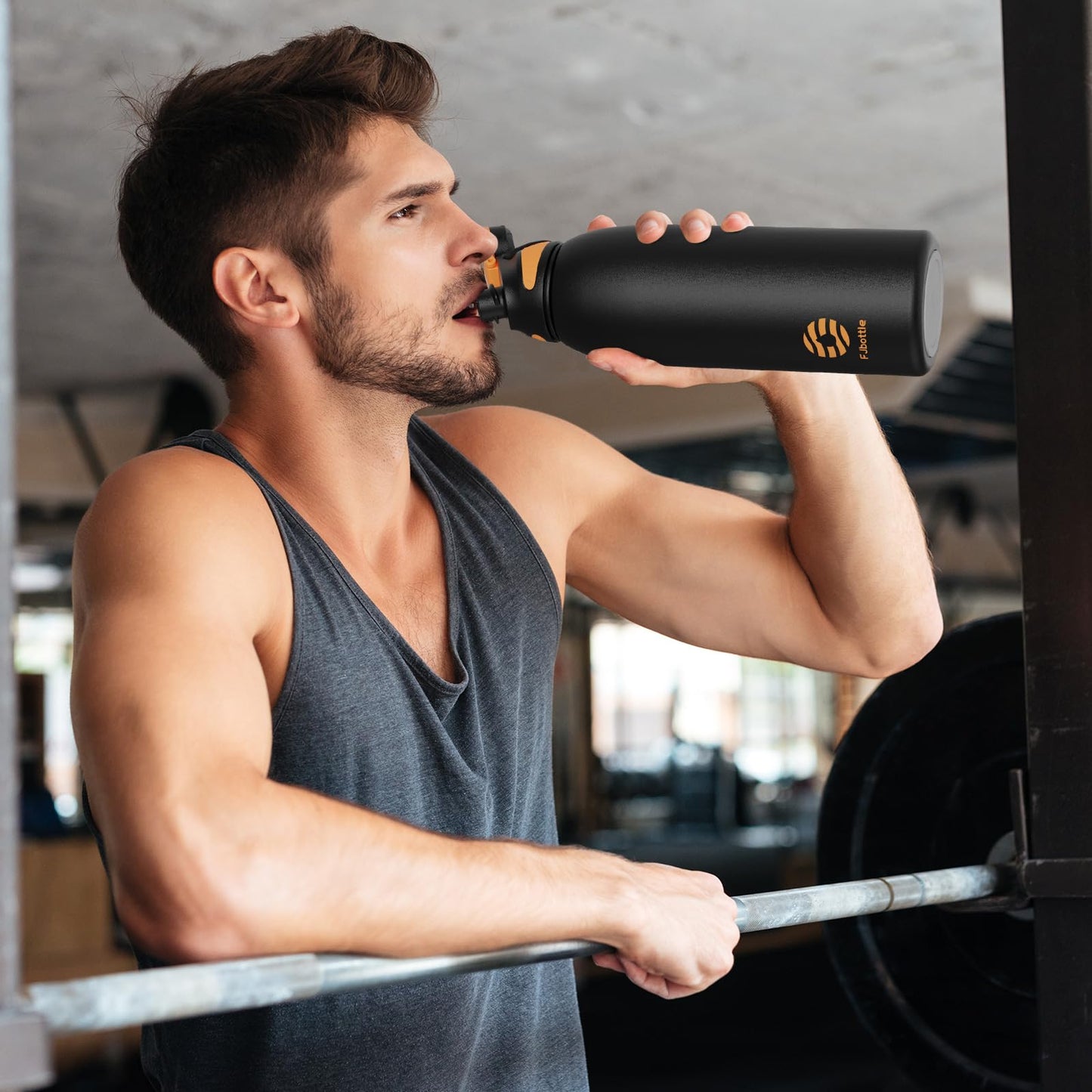 Fjbottle Edelstahl Trinkflasche Sport mit Magnetischem Deckel 1L, 800ml, 600ml, 400ml BPA-Frei Auslaufsichere Kinder Flasche - Kohlensäure geeignet 1500ML Wasserflasche Thermo für Schule, Fitness