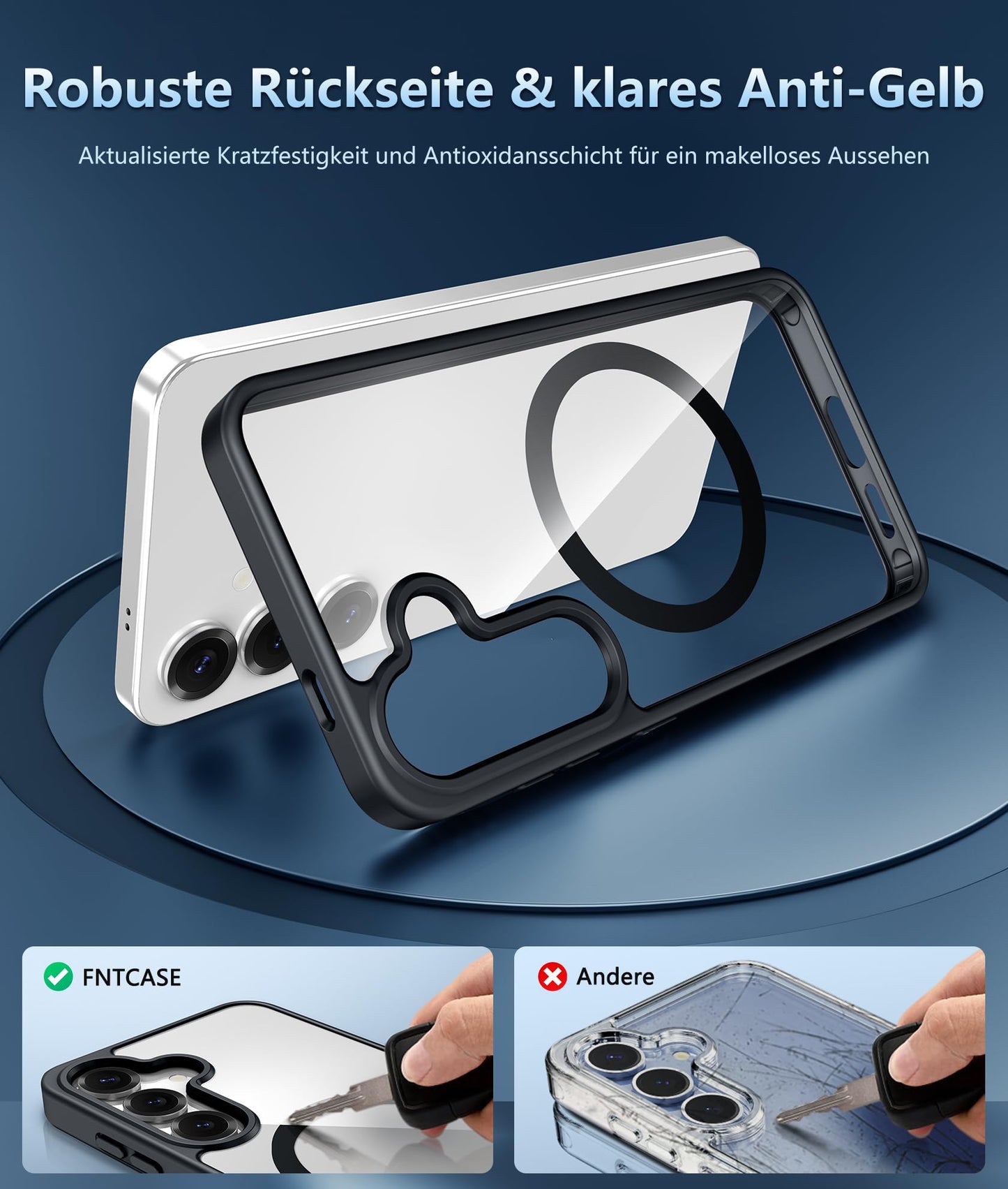 FNTCASE Case for Samsung Galaxy S25 Ultra 6.9 Inches, Military Drop Protection, Anti-Yellowing, Robust, Durable, Shockproof, Protective, Transparent, Clear