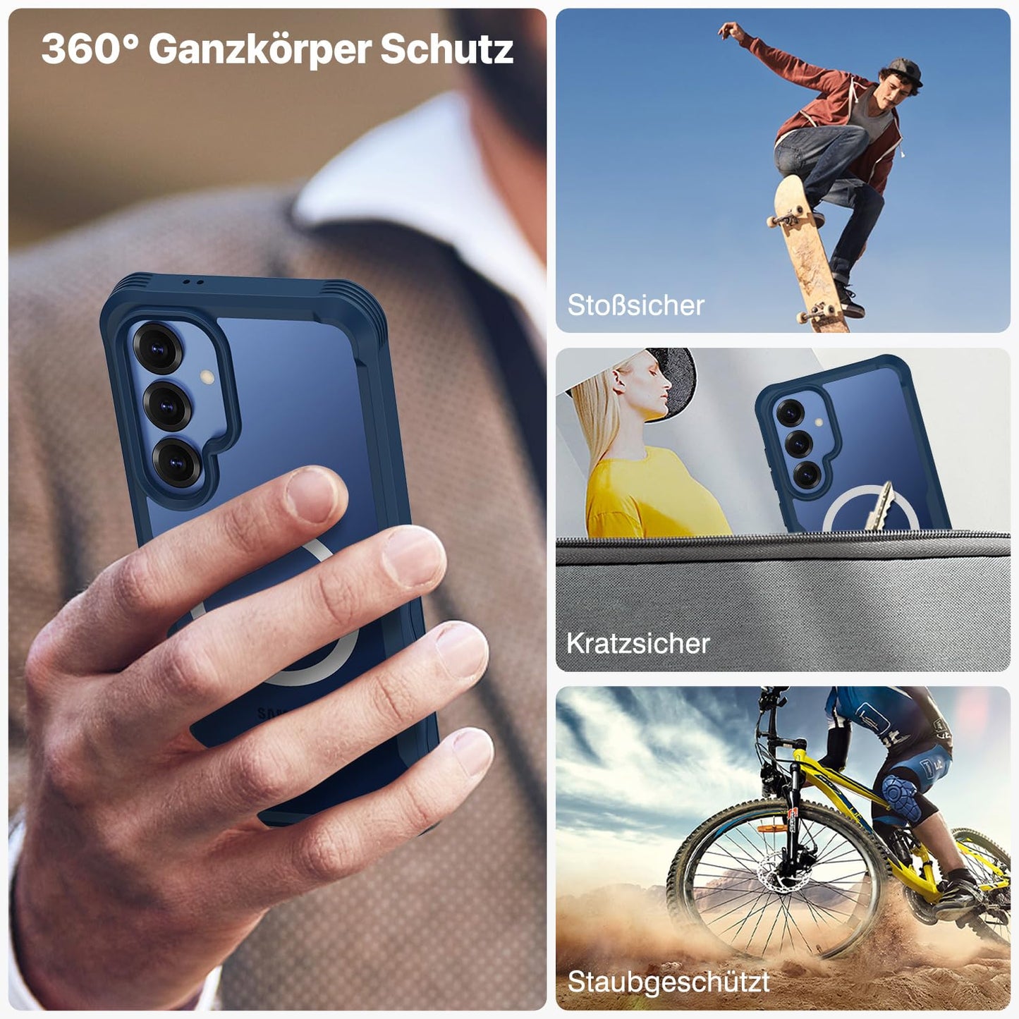 CENHUFO Privacy Screen Case for Samsung Galaxy S25 Ultra, Magnetic Mobile Phone Case with Built-in Privacy Tempered Glass Screen Protector and Camera Protection, 360 Degree Protective Case, Shockproof