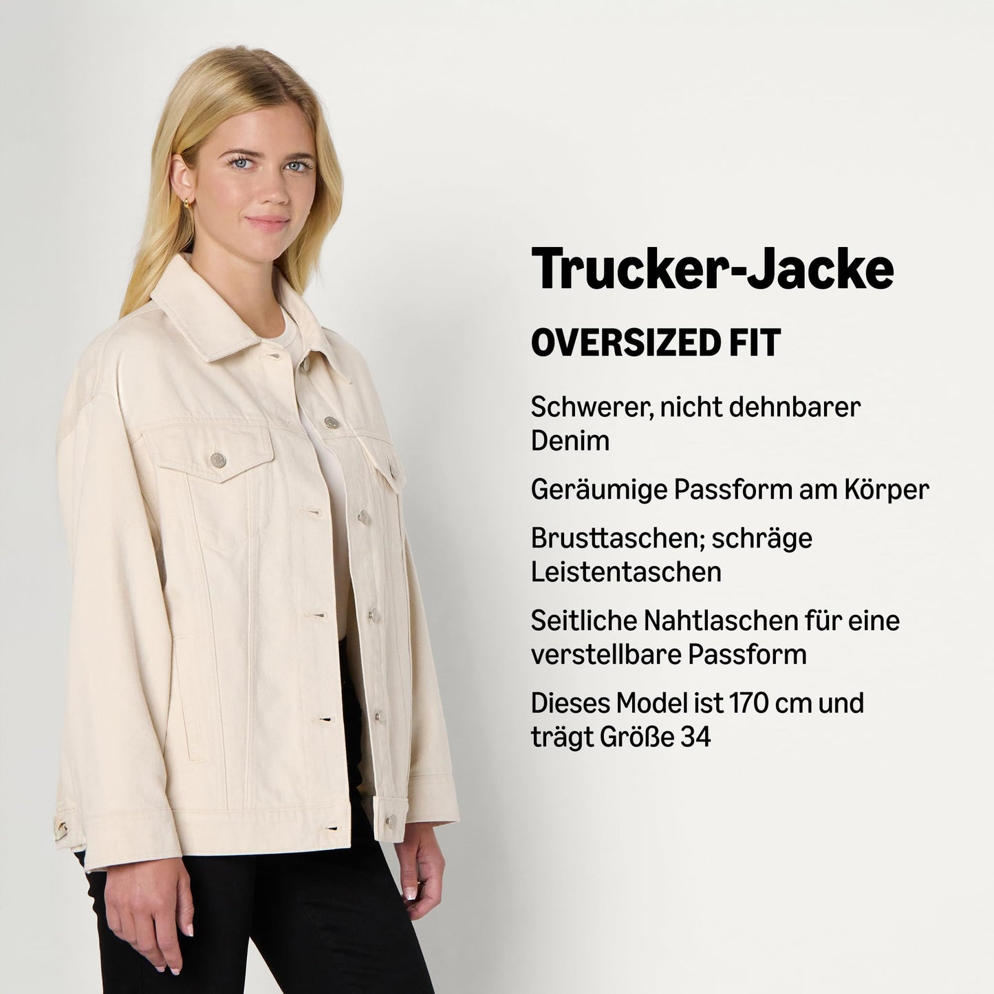 Amazon Essentials Damen Trucker-Jacke aus Denim Mit Taschen