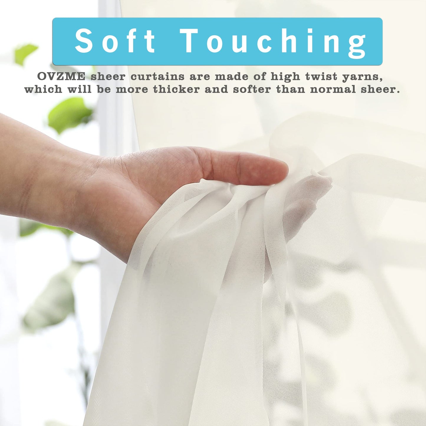 OVZME Extra Lange, durchsichtige Vorhänge, 241,3 cm Länge für französische Tür, Stangentasche, Voile, Fensterbehandlung für Wohnzimmer, Marineblau, 2 Paneele à 42 x 95 l