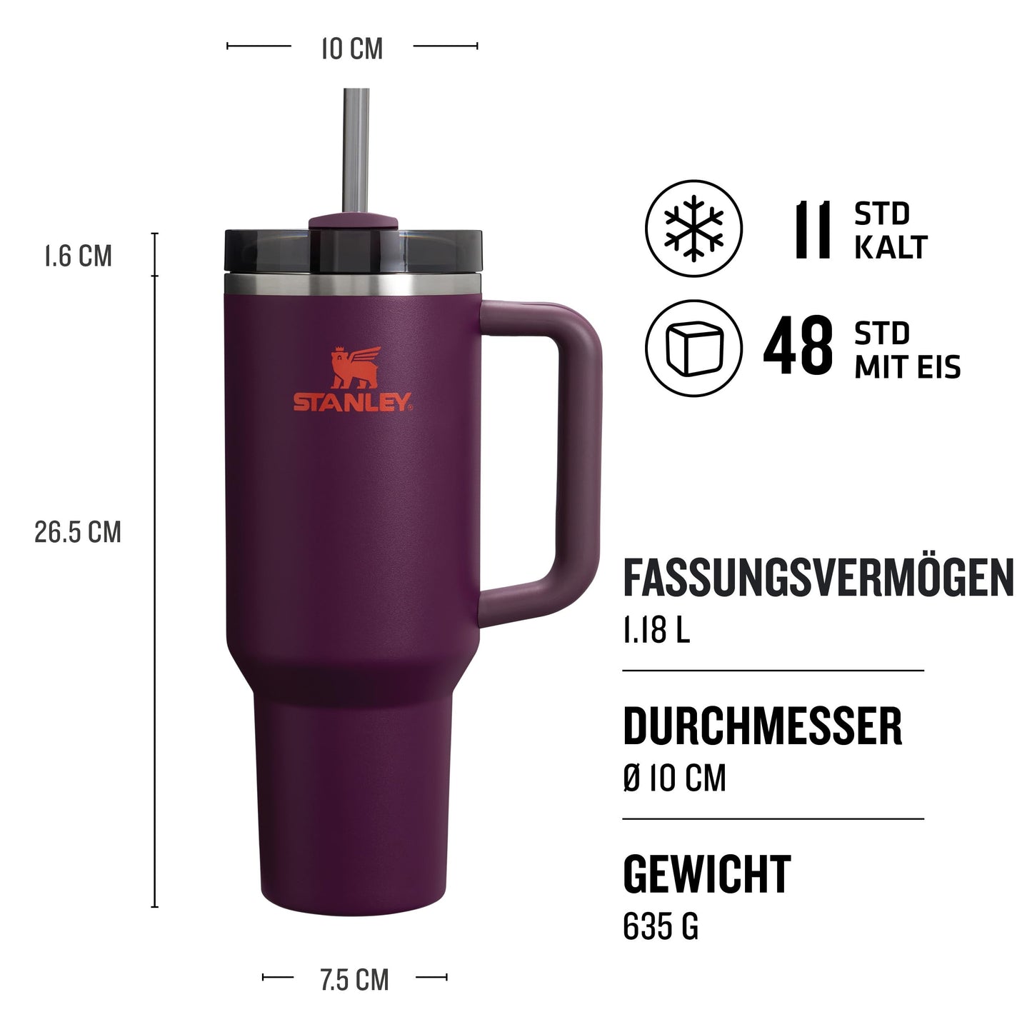 Stanley Quencher H2.0 FlowState Trinkflasche mit Strohhalm 1.18L - Thermobecher Kühlt 11 Stunden - 48 Stunden Eisgekühlt - Spülmaschinenfest - Thermosflasche BPA Frei - Kaffeebecher To Go - Cream