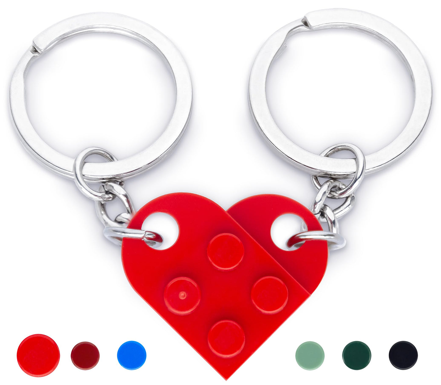 NumeroPhi - Schlüsselanhänger Partner Herz, Schlüsselanhänger Paar, Couple Keychain Zwei Herzen, Ideen für Jahrestag