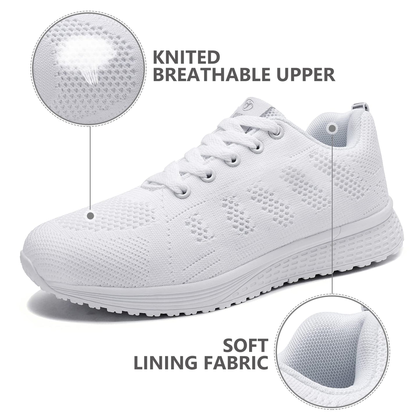ANBIWANGLUO Damen Turnschuhe Sportliche Laufschuhe Schnürschuhe Atmungsaktive Outdoor Cross Trainer zum Joggen