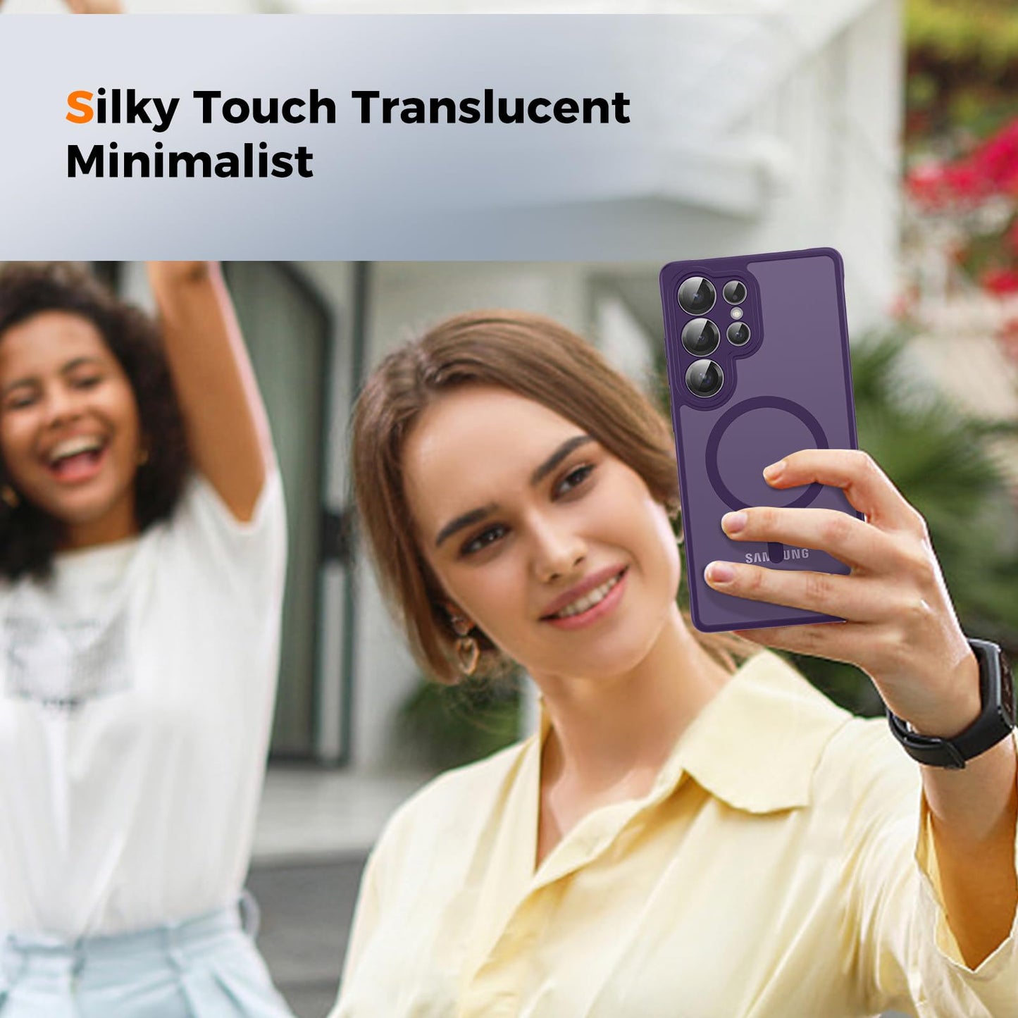 für Samsung Galaxy S25 Ultra Hülle für Magsafe, Magnetisch Handyhülle für S25 Ultra Hülle, Kameraschutz Stoßfeste Kratzfeste Durchscheinende Schutzhülle für Samsung S25 Ultra Case, Schwarz