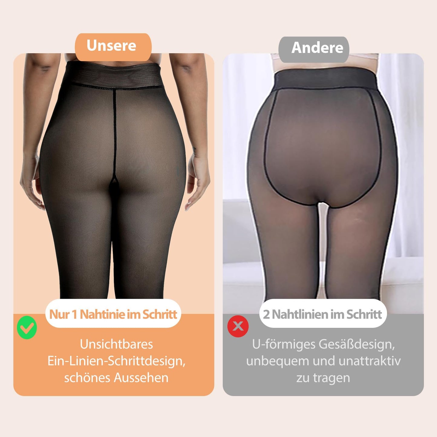 DIKER Thermo Strumpfhose Damen, Thermostrumpfhose Damen Winter