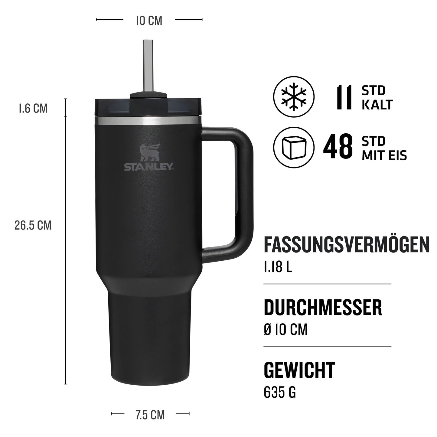 Stanley Quencher H2.0 FlowState Trinkflasche mit Strohhalm 1.18L - Thermobecher Kühlt 11 Stunden - 48 Stunden Eisgekühlt - Spülmaschinenfest - Thermosflasche BPA Frei - Kaffeebecher To Go - Cream