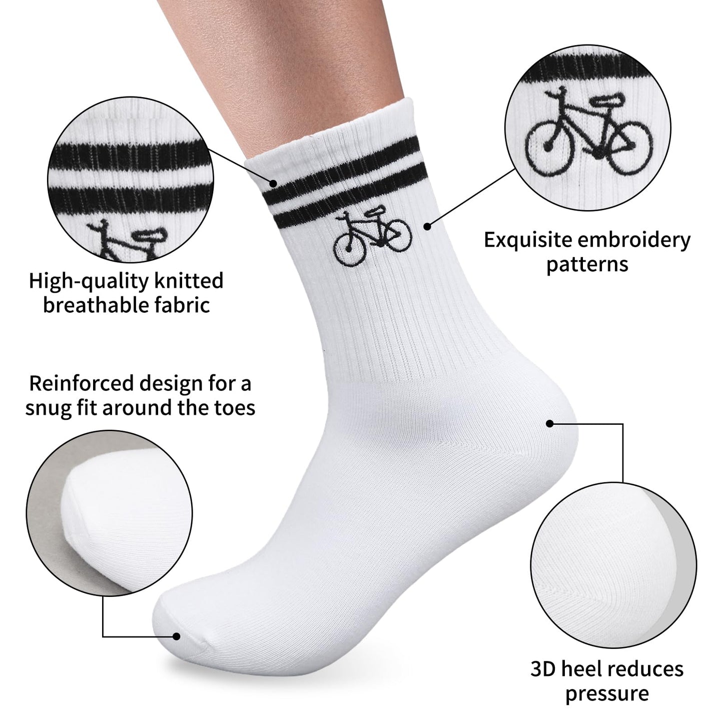 HUKUMA Rennrad Socken,35-46 Fahrradsocken Herren,Fahrrad Geschenk für Herren Damen,Rennrad Zubehör,Fahrradfahrer Tennissocken Accessoires,Lustiges Geschenk für Geburtstag Männer und Frauen