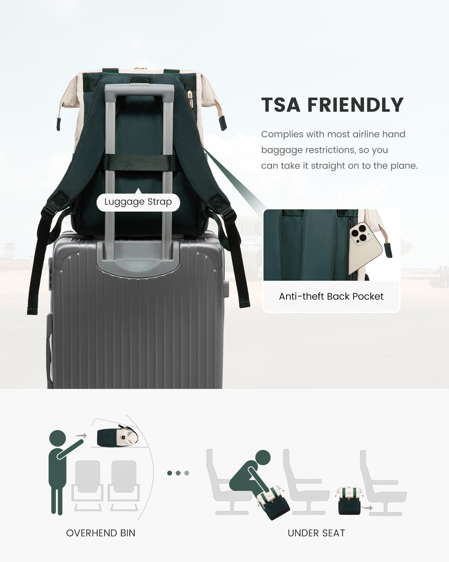 LOVEVOOK Rucksack Damen, Laptop Schulrucksack Wasserdicht, Schultasche Teenager Backpack Women Elegant Tagesrucksäcke Handtasche 2 in 1, 15,6 Zoll Arbeitstasche Lehrertasche Reiserucksack für Uni Büro