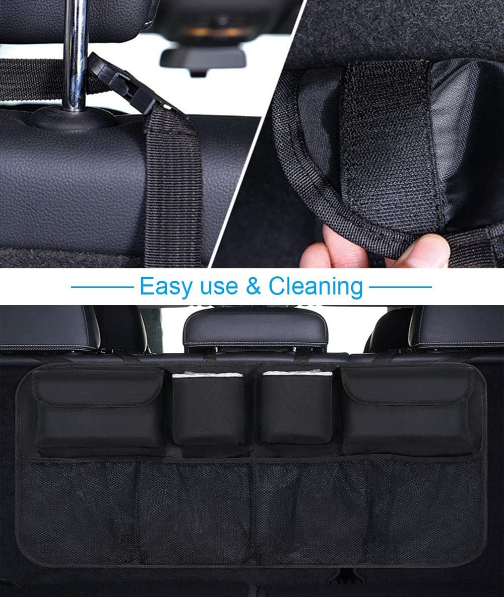 URAQT Car Boot Organiser Car Storage Bag Car Boot Bag Waterproof Bags for Car with Strong Elastic Magic Wand Structure for SUV Black