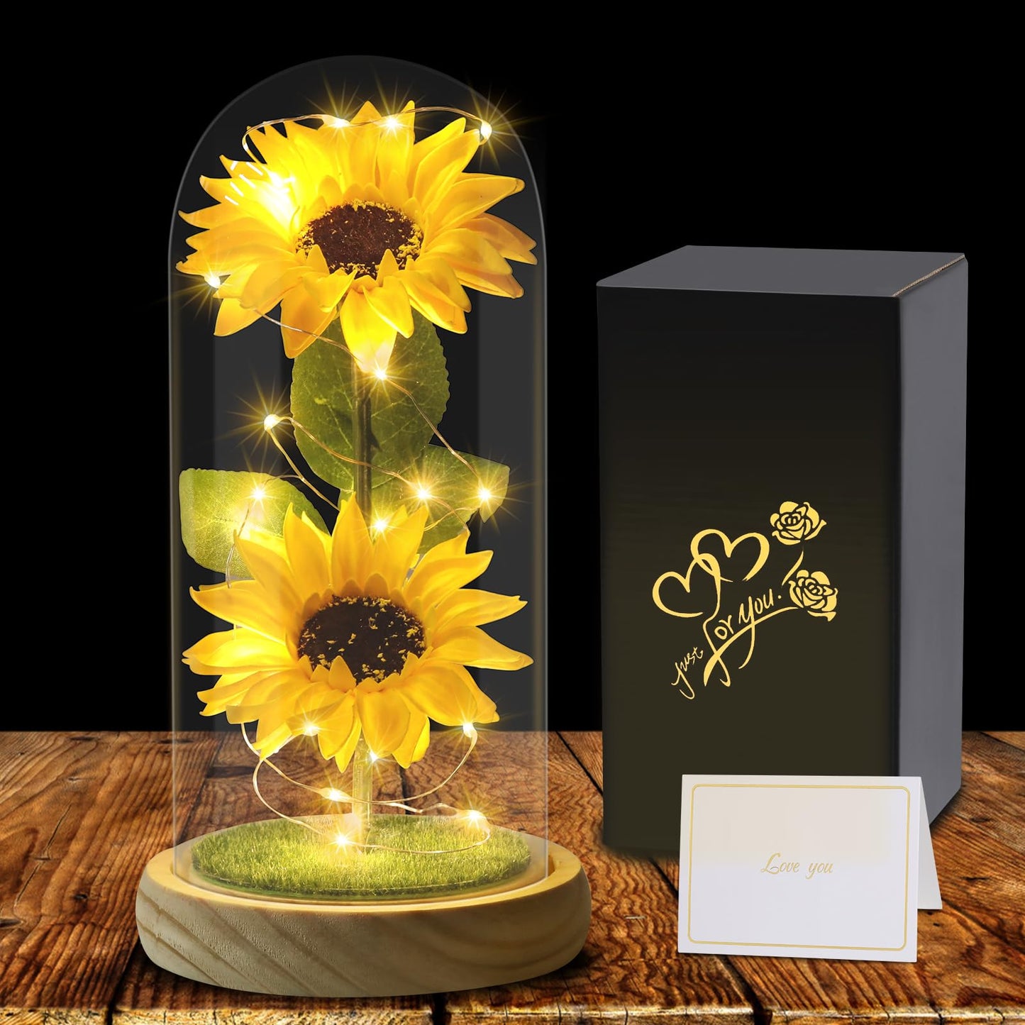 Touloube Geschenke Für Frauen, Galaxy Rose Blume Geschenk, Infinity Rose in Glaskuppel, LED-Lichterkette auf der Kristallrose, Geschenk für Frauen,Hochzeit,Muttertag,Jahrestag und Geburtstag