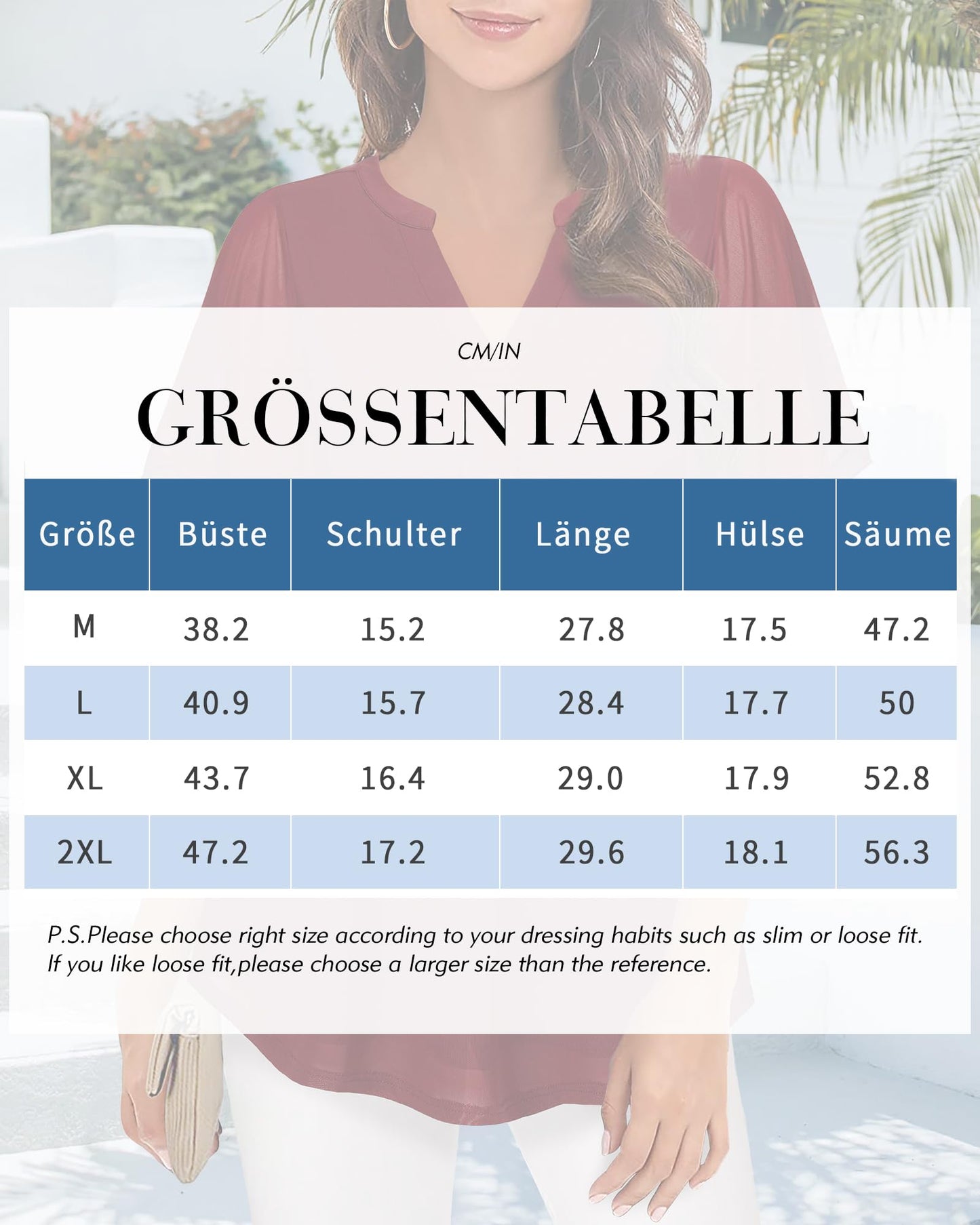 Vafoly Bluse Damen Elegant Kurzarm Sommer Tunika V-Ausschnitt Mesh Oberteil Blumen Doppellagige Tunika