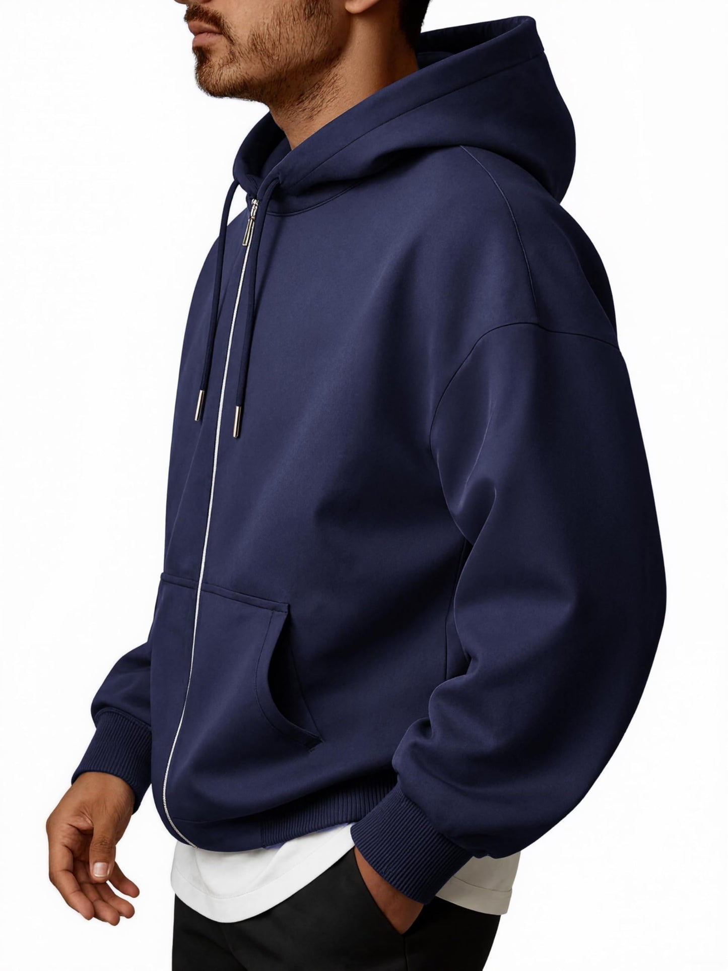 Oyamiki Hoodie Herren Langarm Kapuzenjacke Reißverschluss Sweatjacke Fleece Kapuzenpullover Lässige Kapuze Jacke Sweatshirt Pullover mit Taschen