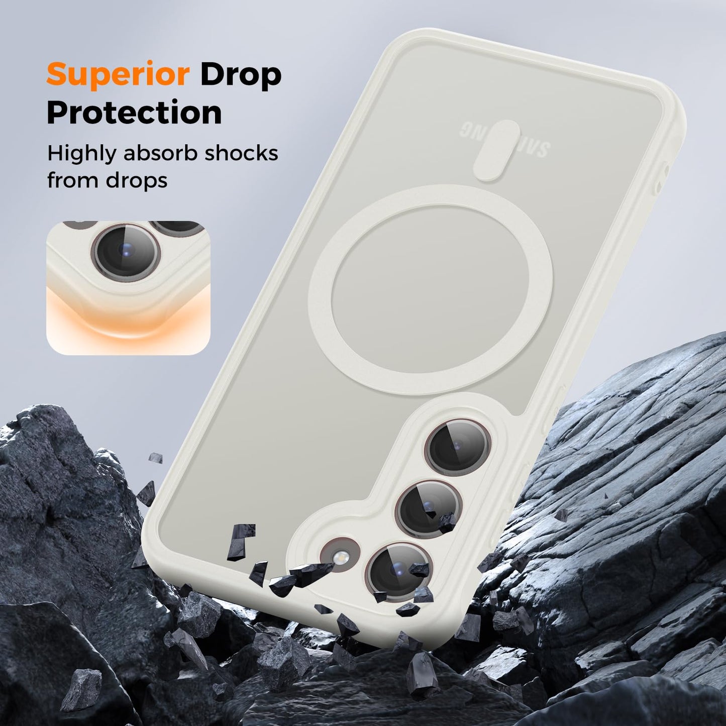 für Samsung Galaxy S25 Ultra Hülle für Magsafe, Magnetisch Handyhülle für S25 Ultra Hülle, Kameraschutz Stoßfeste Kratzfeste Durchscheinende Schutzhülle für Samsung S25 Ultra Case, Schwarz