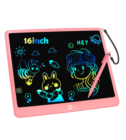 Colourful LCD Writing Board Children 16 Inch Painting Board Magic Board Digital Drawing Writing Tablet Electronic Graphic Tablet 3-12 Year Old Girls Boys Children's Toy Gifts