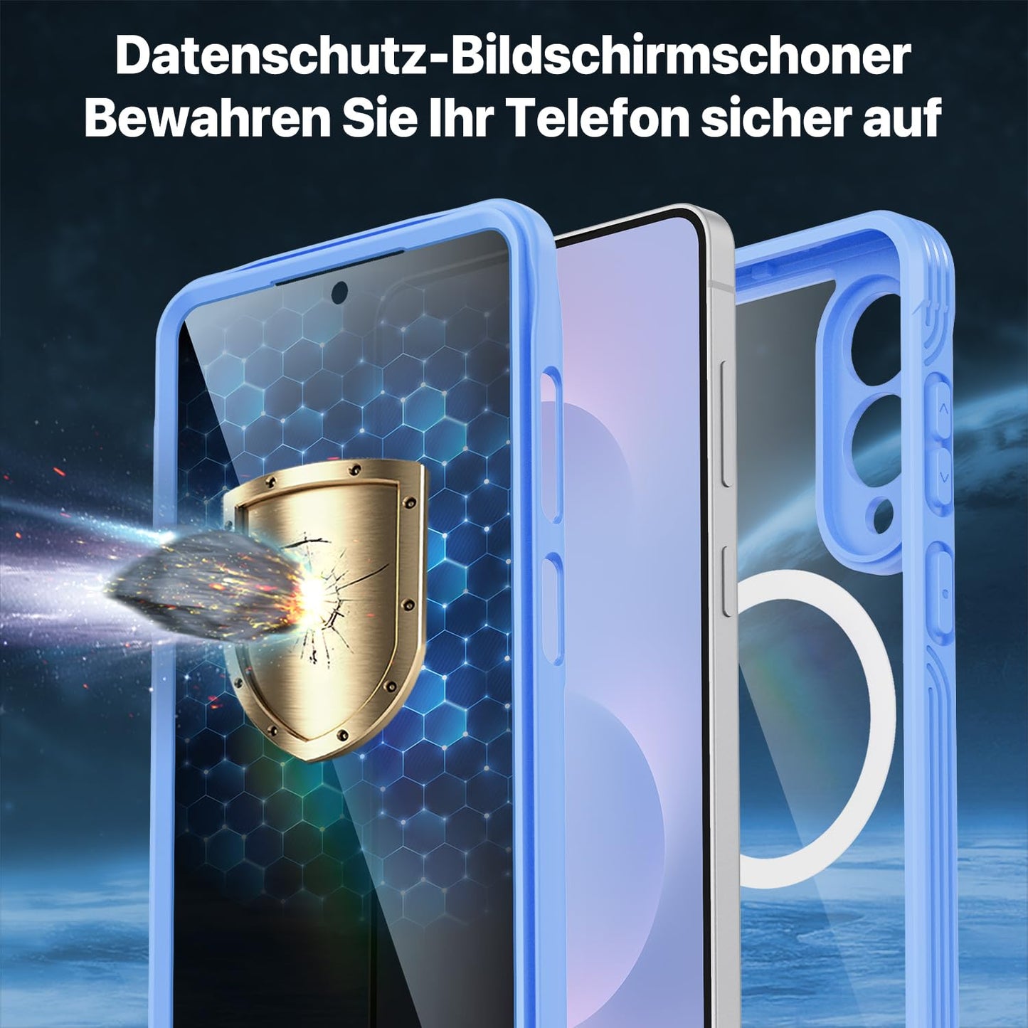 CENHUFO Privacy Screen Case for Samsung Galaxy S25 Ultra, Magnetic Mobile Phone Case with Built-in Privacy Tempered Glass Screen Protector and Camera Protection, 360 Degree Protective Case, Shockproof