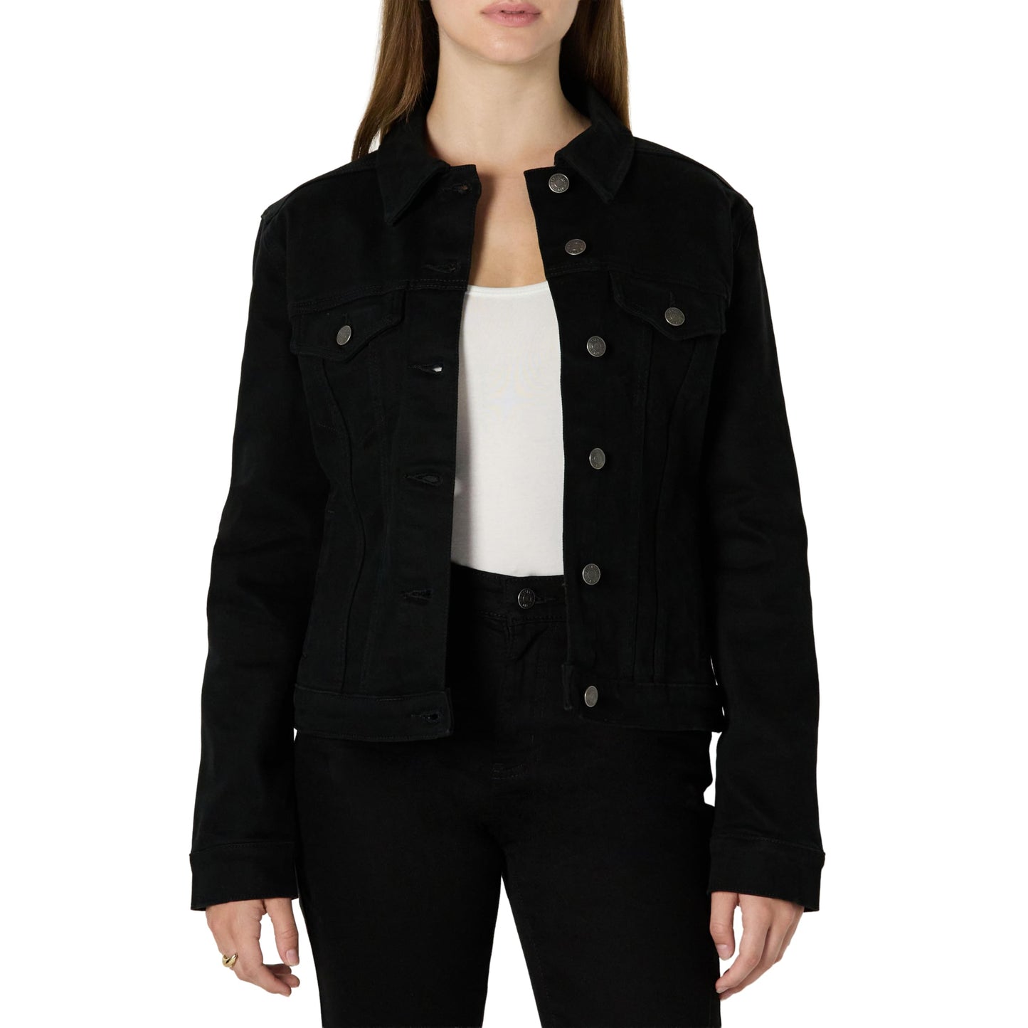 Amazon Essentials Damen Trucker-Jacke aus Denim Mit Taschen