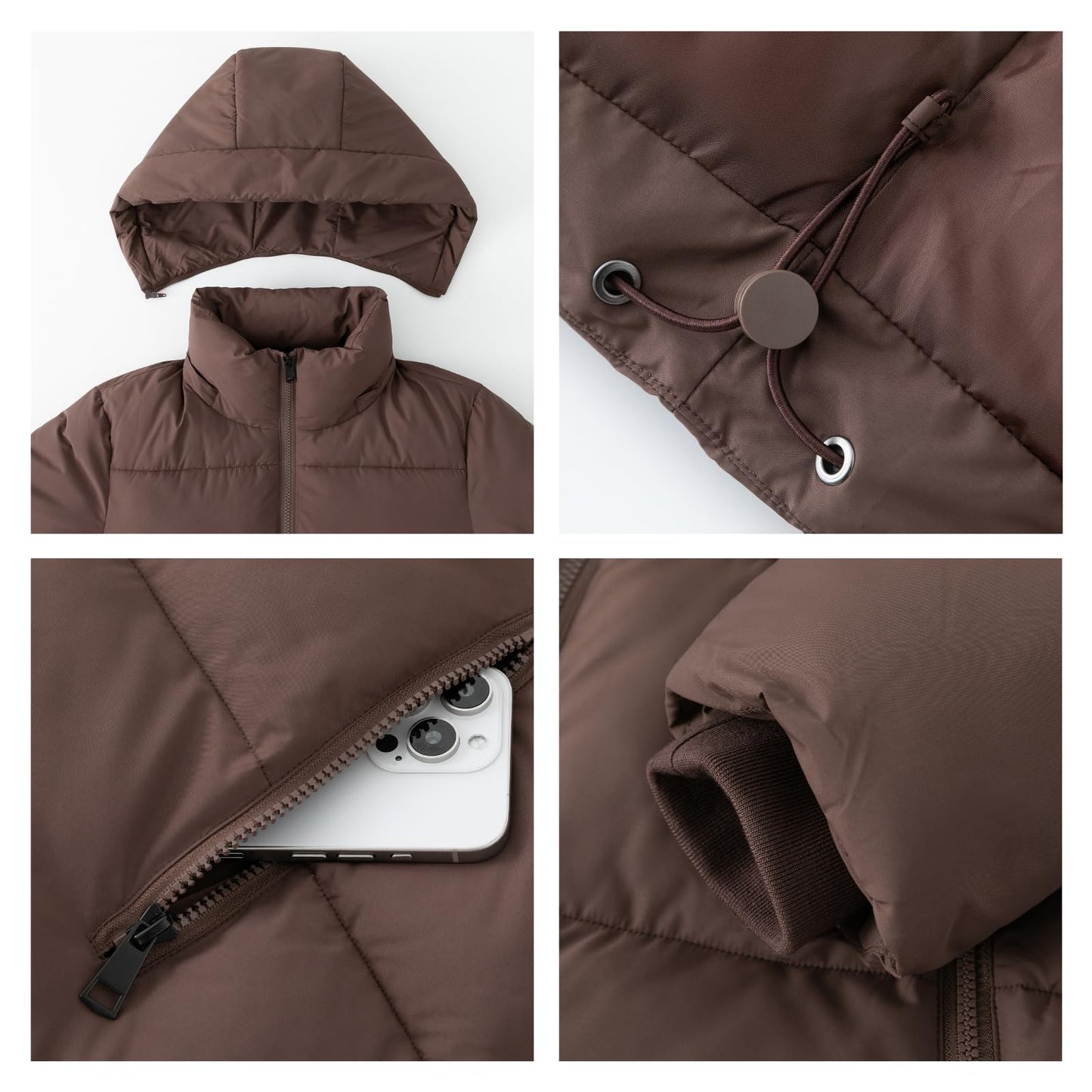 PUFFIT Damen Winter Jake mit Kapuze Warmer Wasserdicht Winterjacke Steppmantel Female Jacken