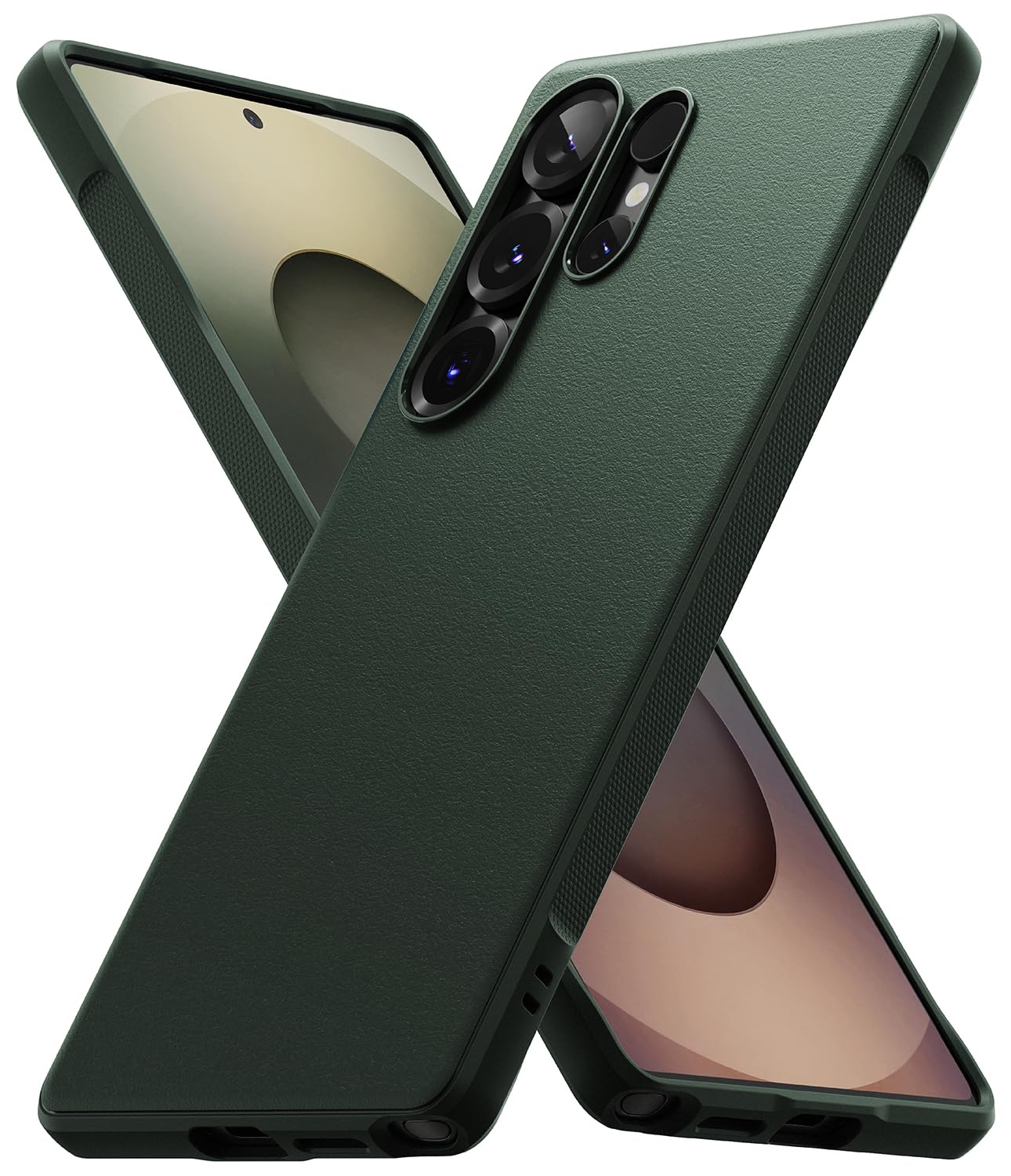 Ringke Onyx Case Compatible with Samsung Galaxy S25 Ultra, Firm Grip, Non-Slip Elegant Design, Perfect Fit, TPU Shockproof Scratch-Resistant Unique Texture Mobile Phone Case, Dark Green