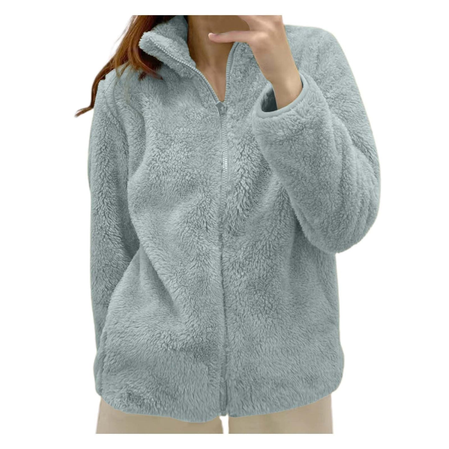 Teddyjacke Damen Winter Teddyfleece Jacke Winterjacke Thermal Warm Teddy Wintermantel Fleecejacke Flauschig Plüschjacke Outdoor Fleecemantel 2026